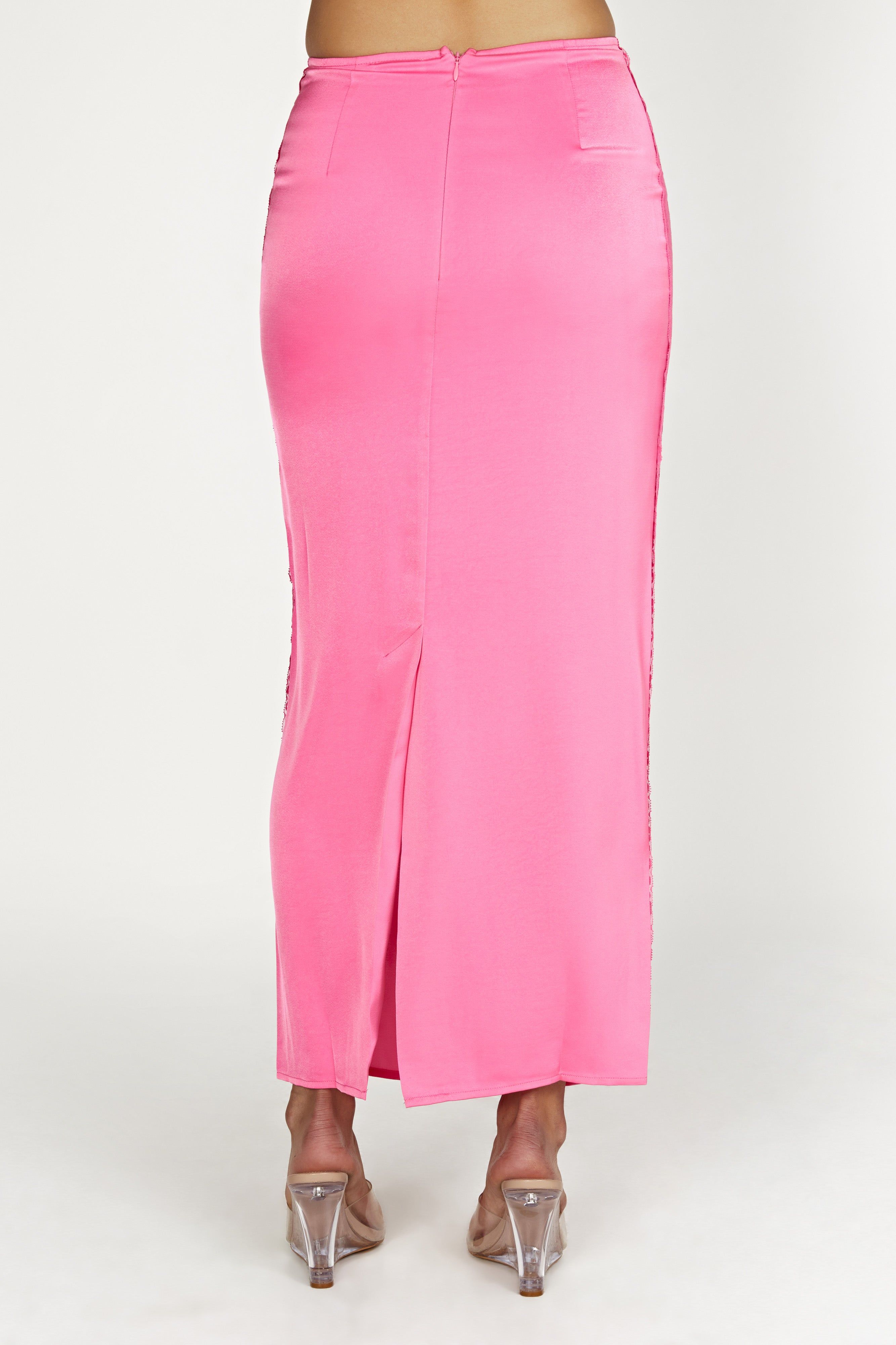 Bellamy Lace Maxi Skirt - Bubblegum Pink sold by Meshki product image thumbnail 4