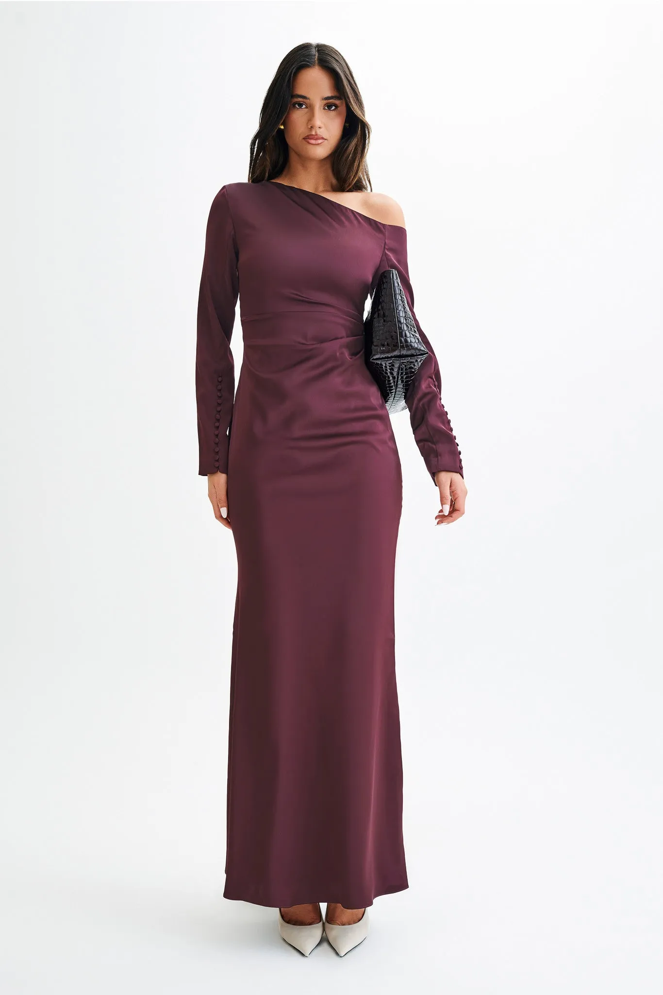 Avery Long Sleeve Maxi Dress - Plum sold by Meshki product image thumbnail 5