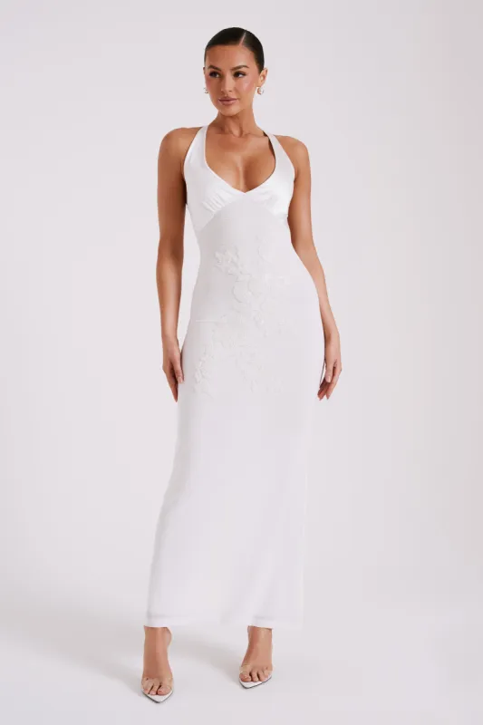 maya beaded mesh maxi dress Maya Beaded Mesh Maxi Dress - Black