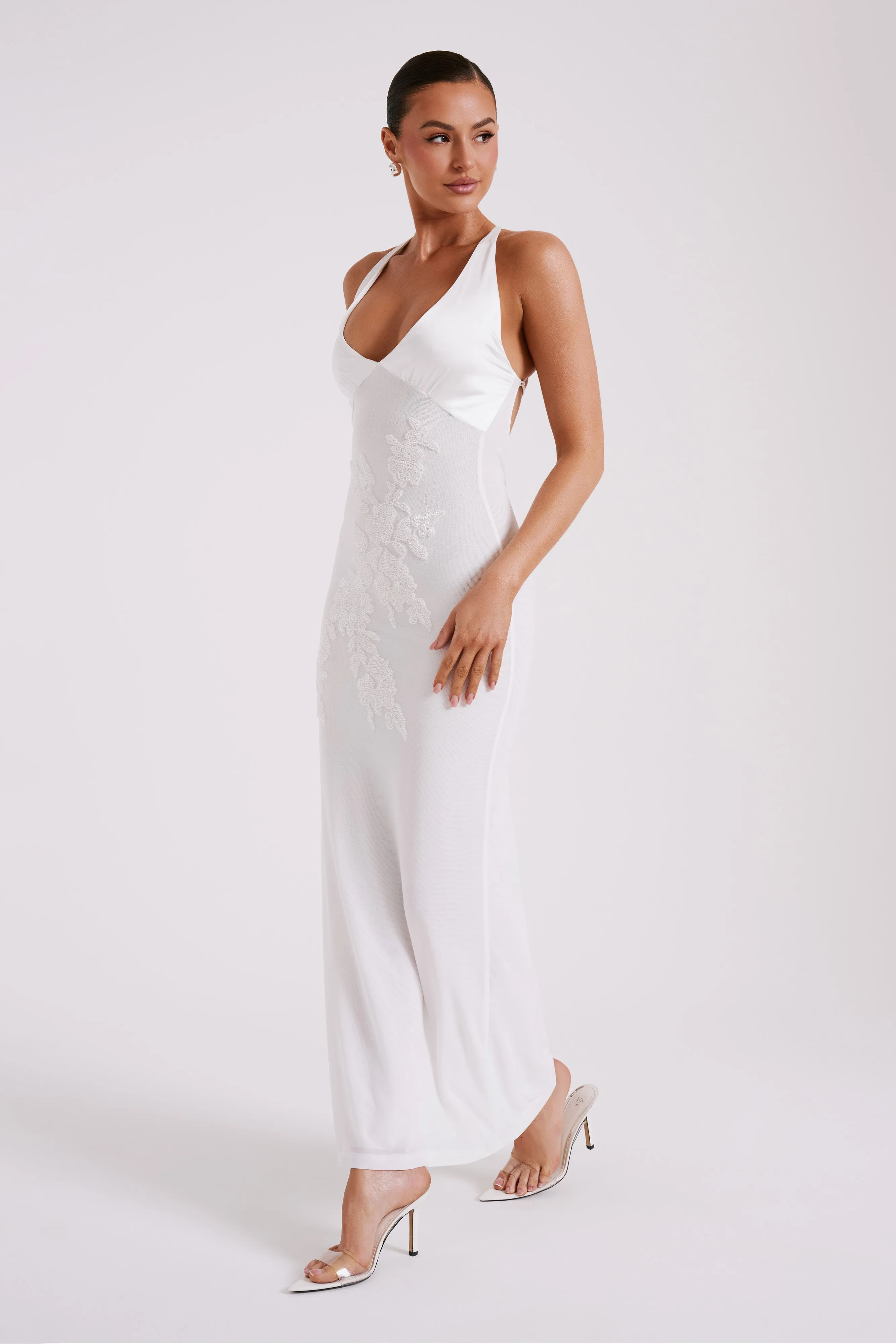 melina bodycon side slit dress Asymmetric Strapless Fishtail Maxi in Soft Pink Sleeve Length TotalInventoryNone Dress Tells Womens A Size:XSMALL