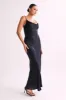Jade Cowl Neck Backless Maxi Dress - Black sold by Meshki