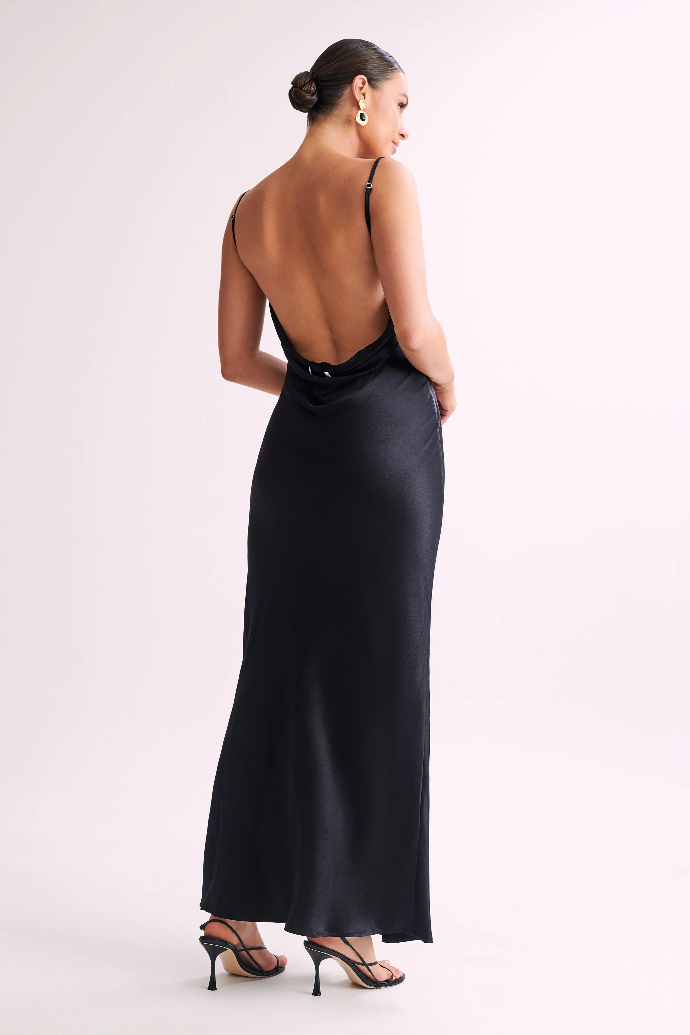Jade Cowl Neck Backless Maxi Dress - Black sold by Meshki product image thumbnail 2