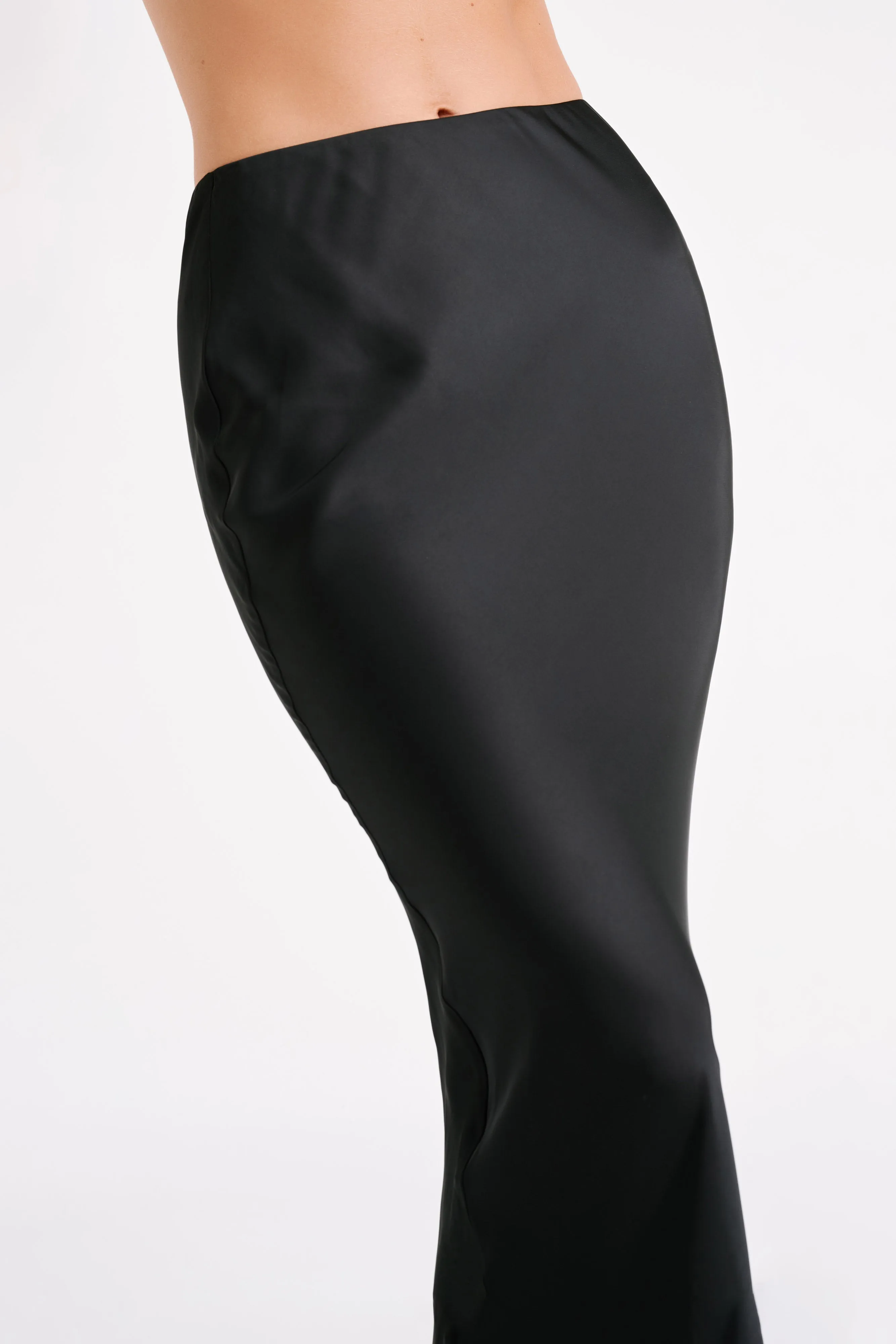 Violeta Satin Maxi Skirt - Black sold by Meshki product image thumbnail 3