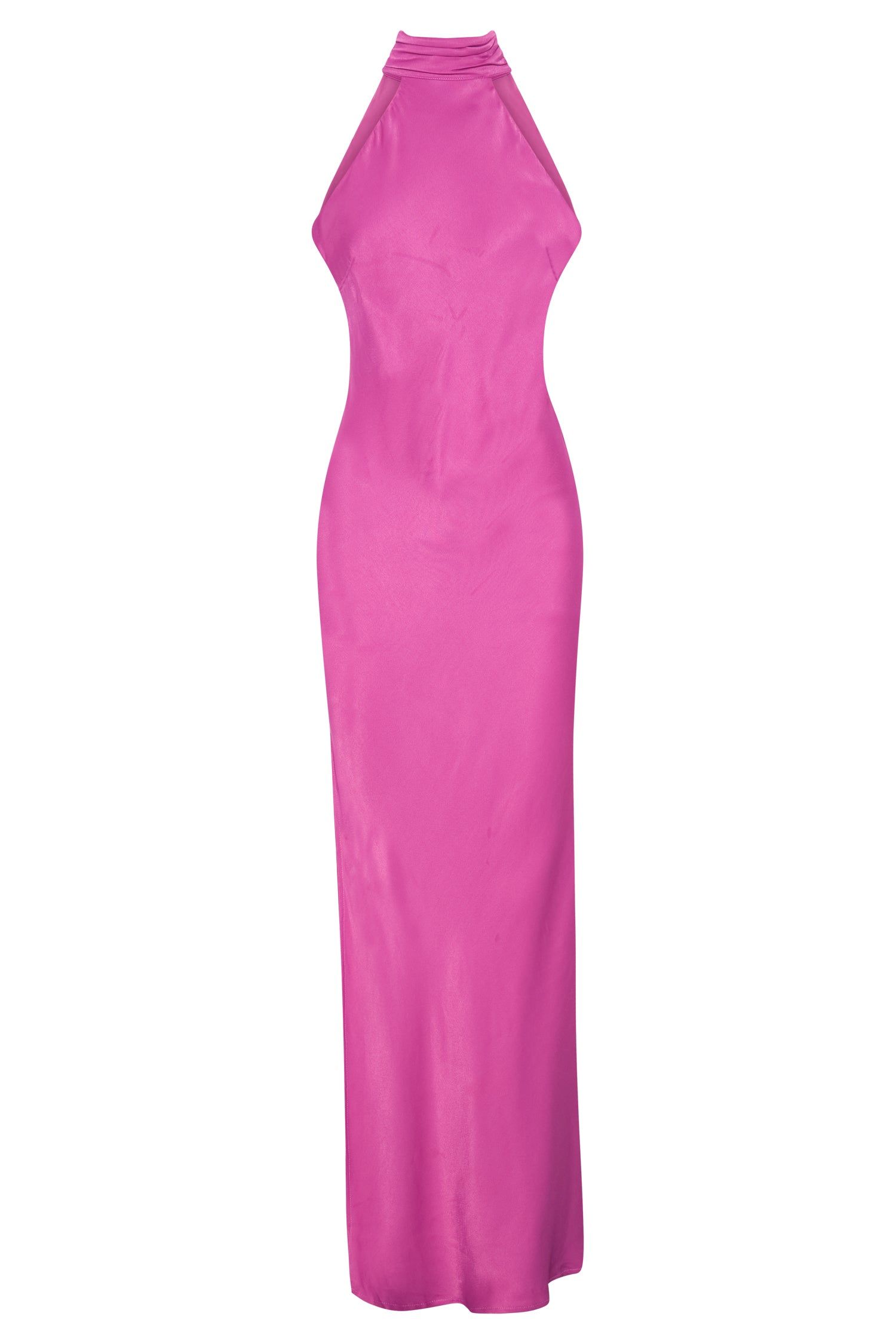 Claire Satin Drape Back Maxi Dress with Split - Purple sold by Meshki product image thumbnail 7