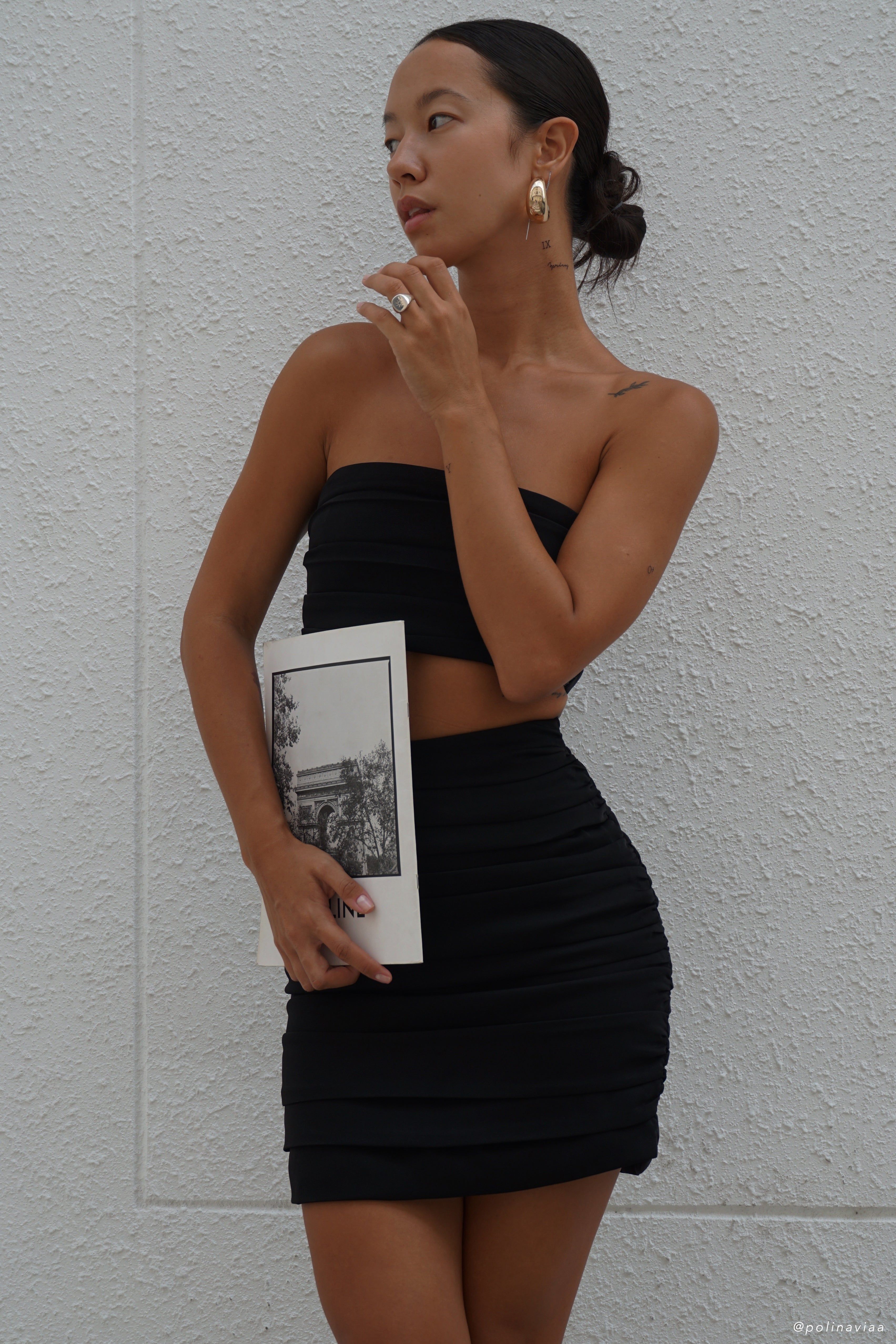 Lola Ruched Mini Skirt - Black sold by Meshki product image thumbnail 2