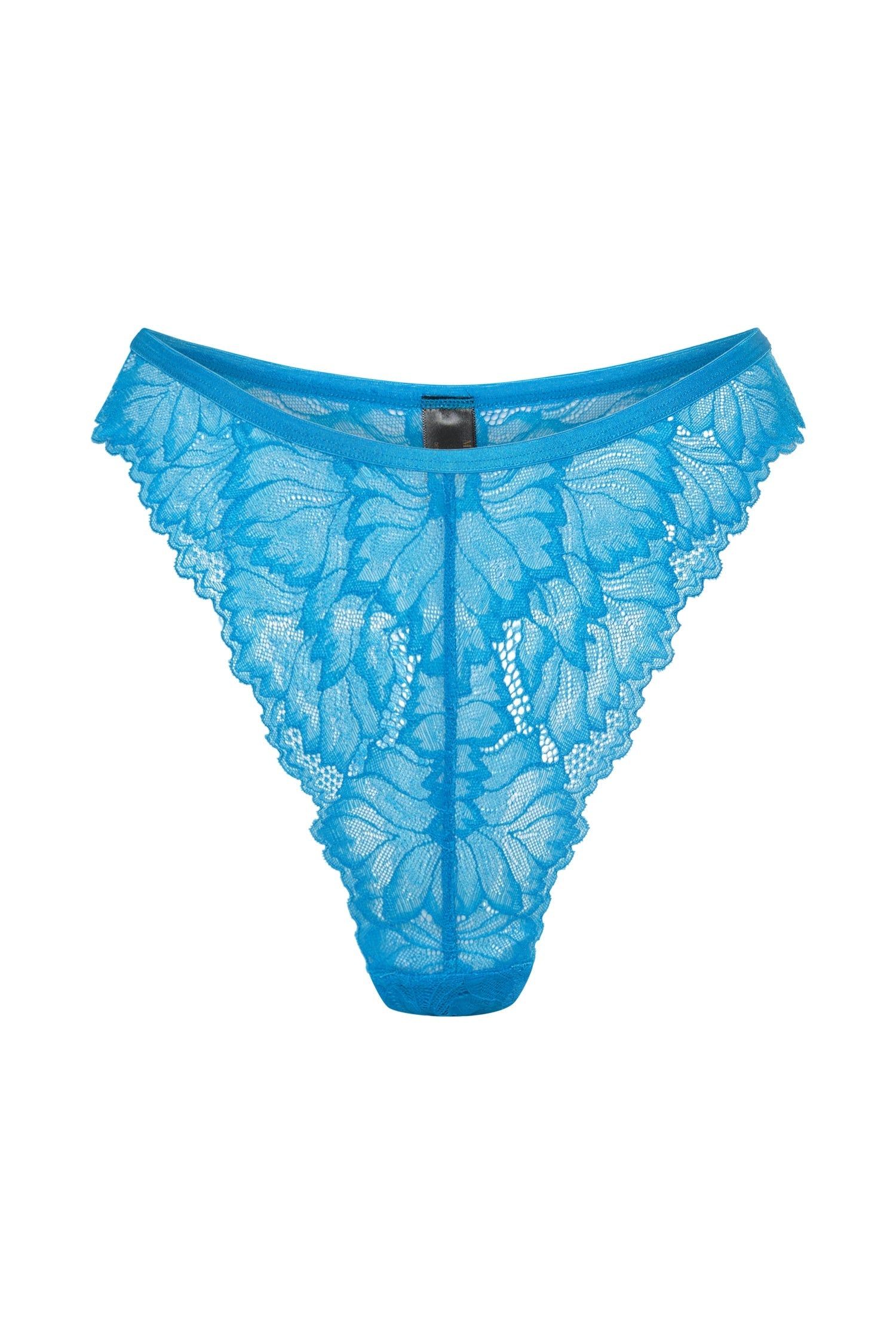 Sienna Lace Cheeky Cut Bottoms - Cerulean Blue sold by Meshki product image thumbnail 9