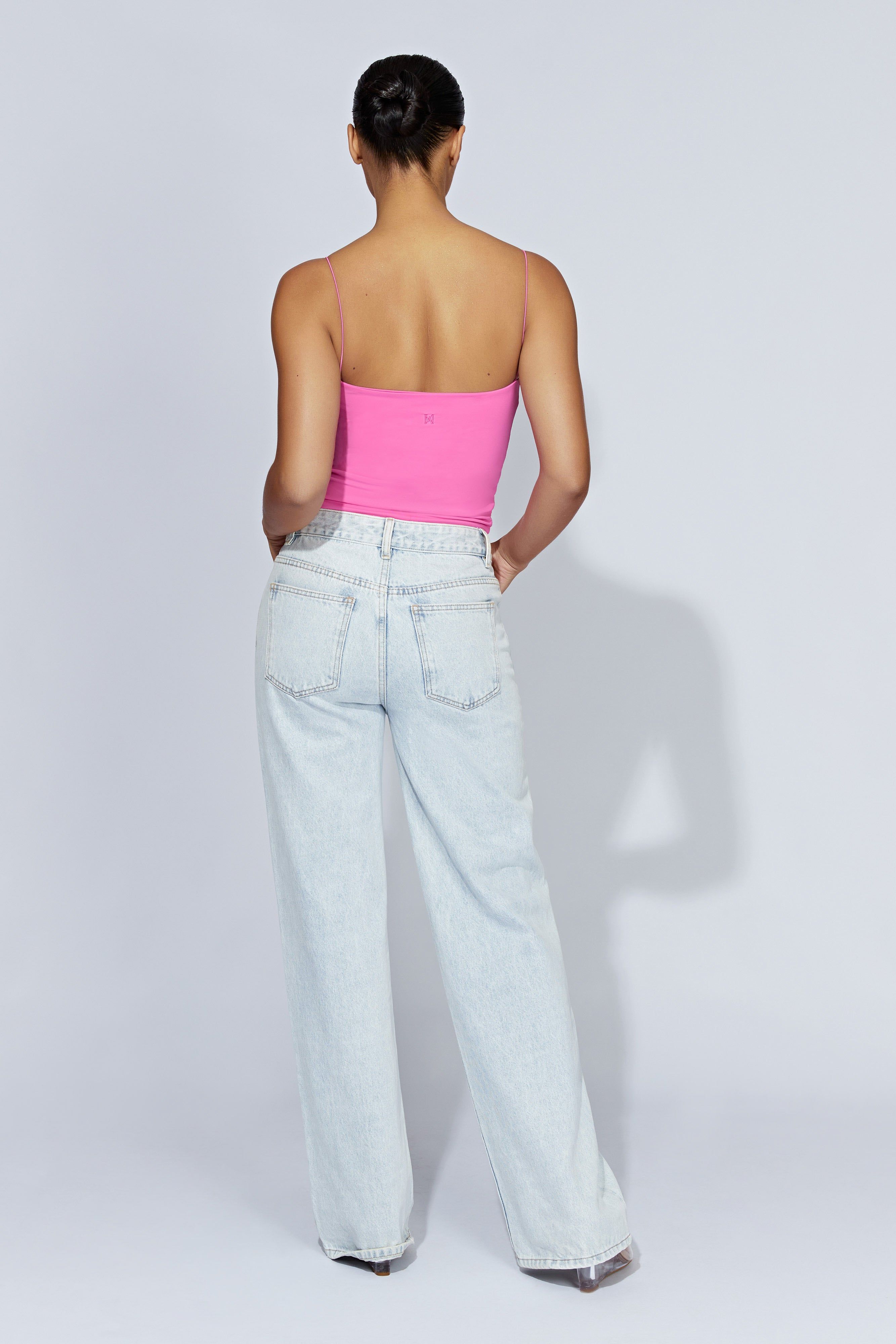 Kaitlyn Sweetheart Thin Strap Top - Bubblegum Pink sold by Meshki product image thumbnail 2