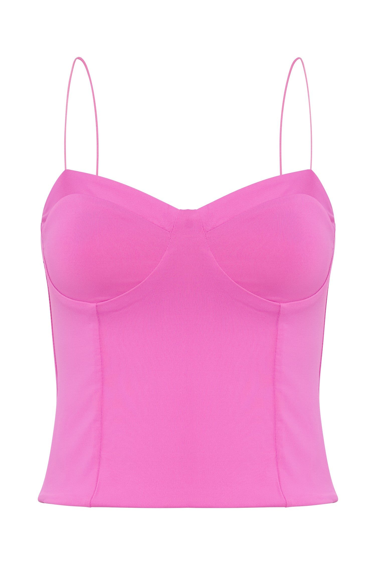 Kaitlyn Sweetheart Thin Strap Top - Bubblegum Pink sold by Meshki product image thumbnail 9