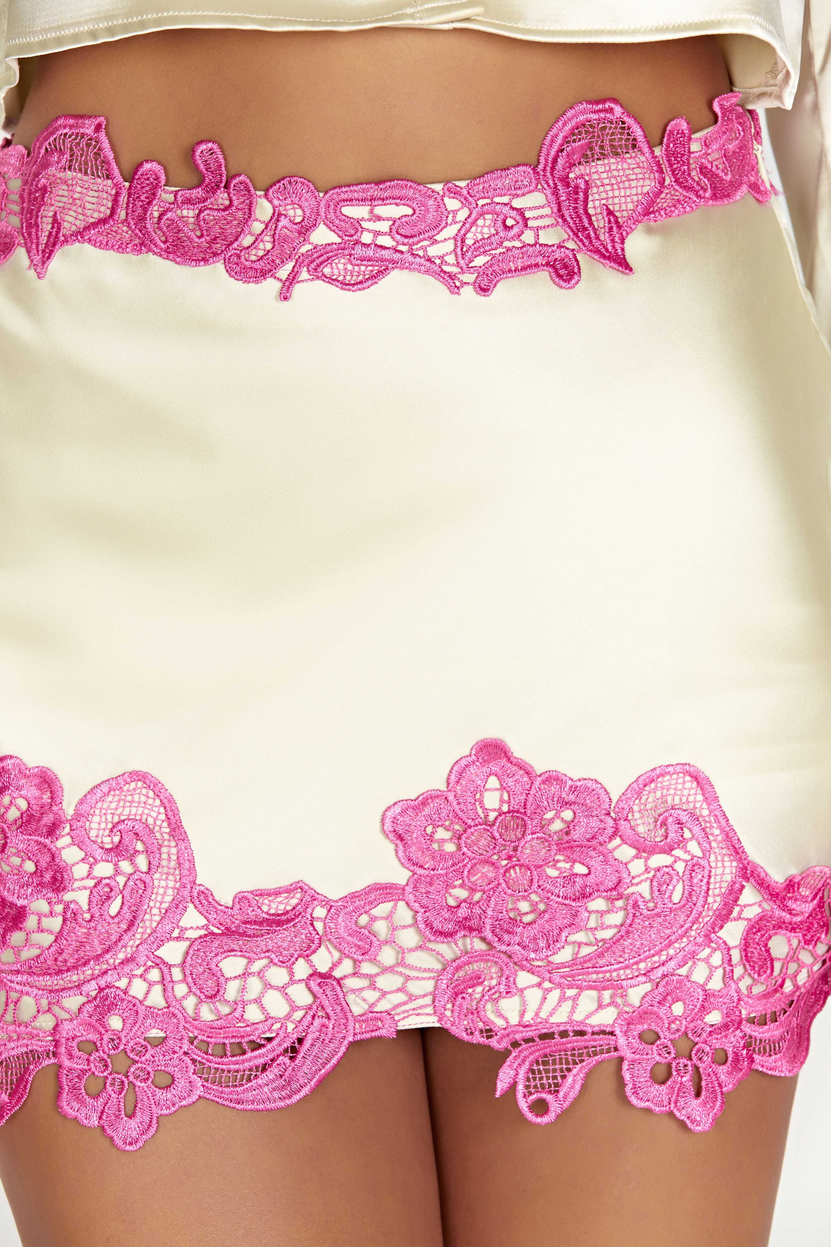 Niamh Micro Mini Skirt With Lace - Nude sold by Meshki product image thumbnail 5