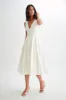 Keely Cotton Sleeveless Midi Dress - White sold by Meshki