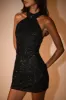 Hattie Halter Sequin Mini Dress - Black sold by Meshki