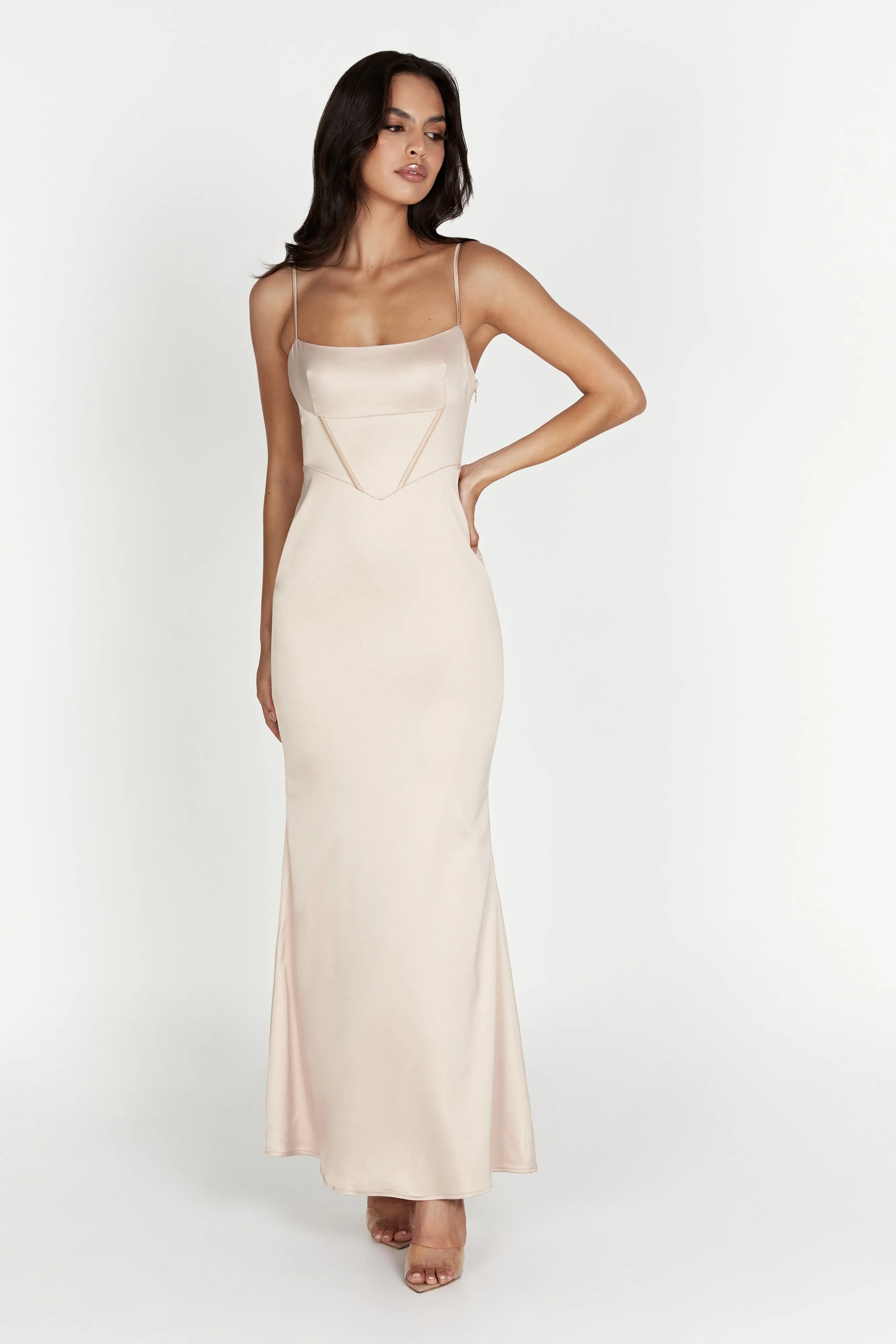 Desirie Corset Maxi Dress - Champagne sold by Meshki product image thumbnail 4