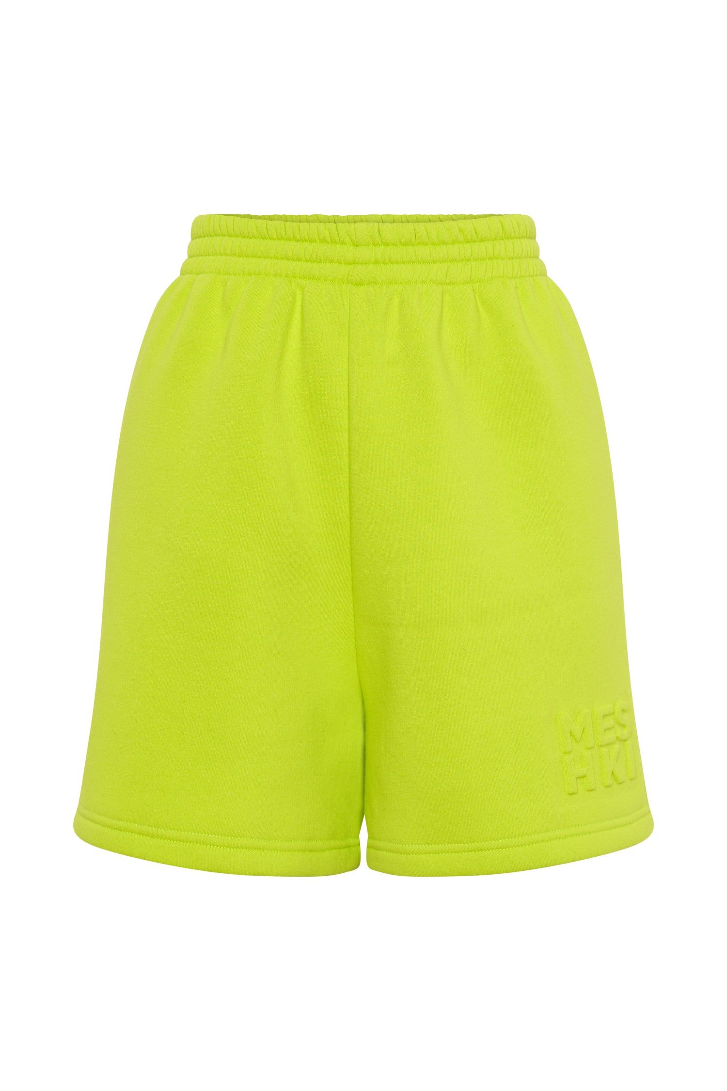 Reese Embossed Fleeceback Shorts - Lime Green sold by Meshki product image thumbnail 9