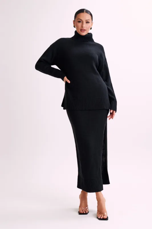 Brittany Knit Midi Skirt - Black sold by Meshki