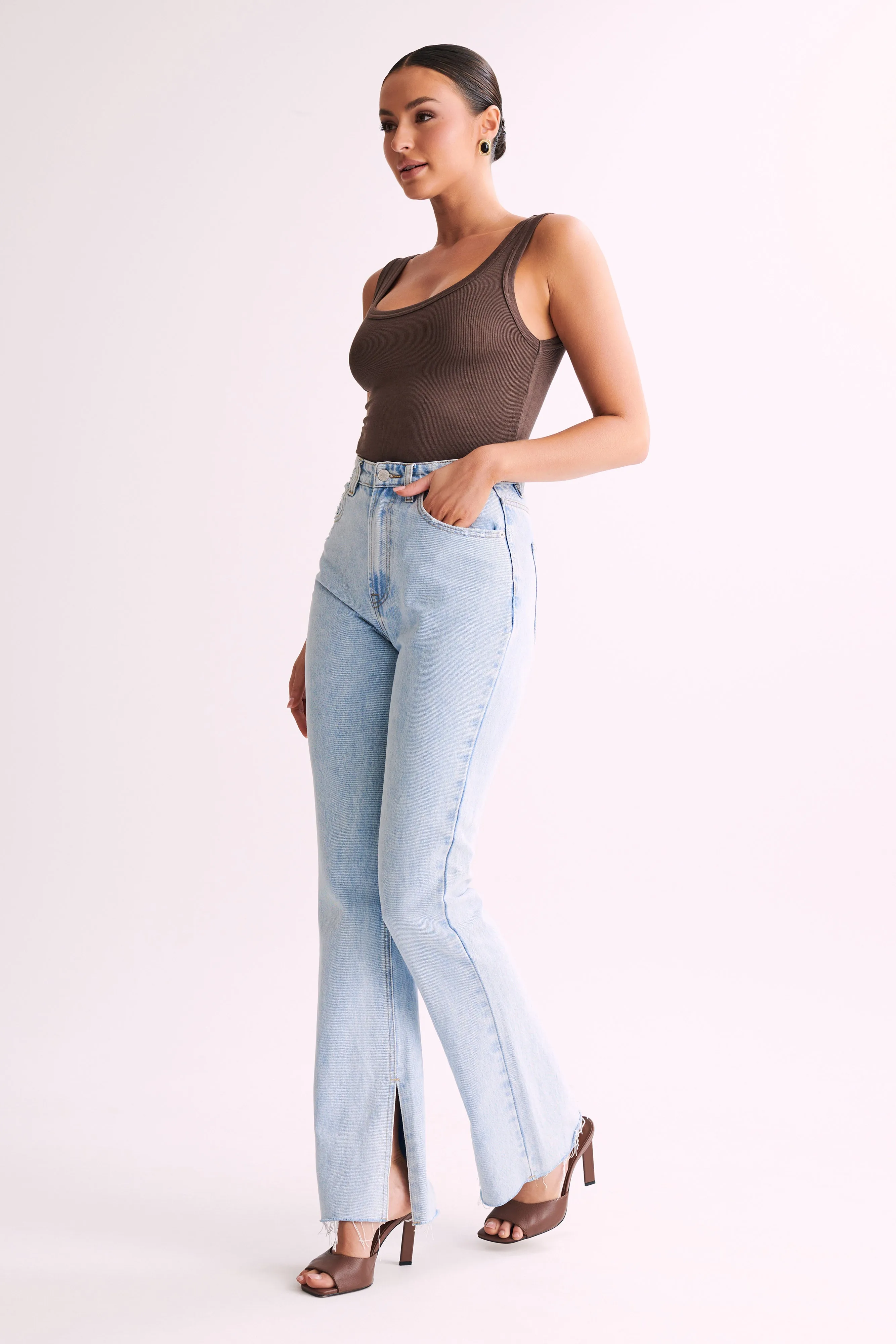 Chandler Modal Tank Top - Chocolate sold by Meshki product image thumbnail 4