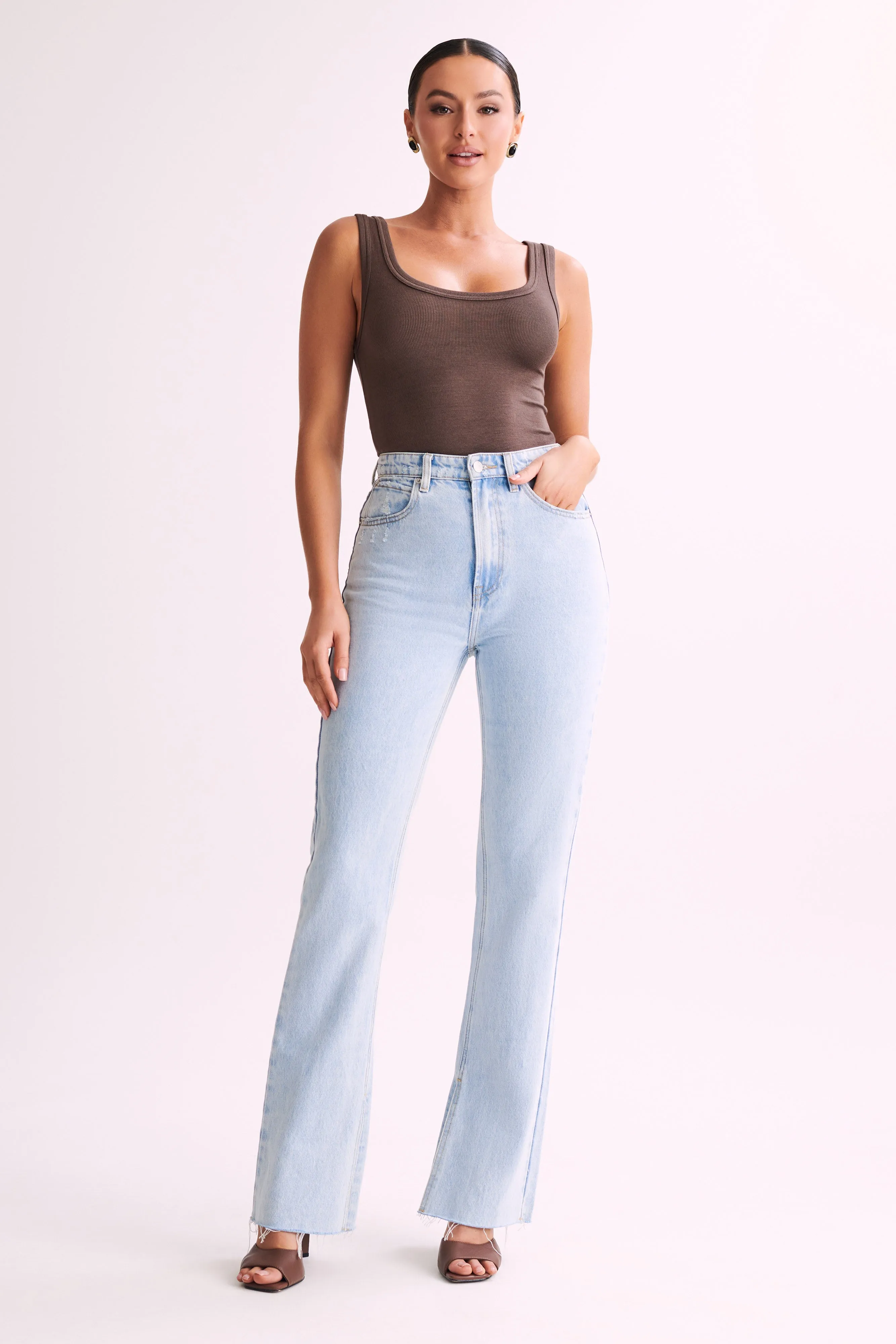 Chandler Modal Tank Top - Chocolate sold by Meshki product image thumbnail 5