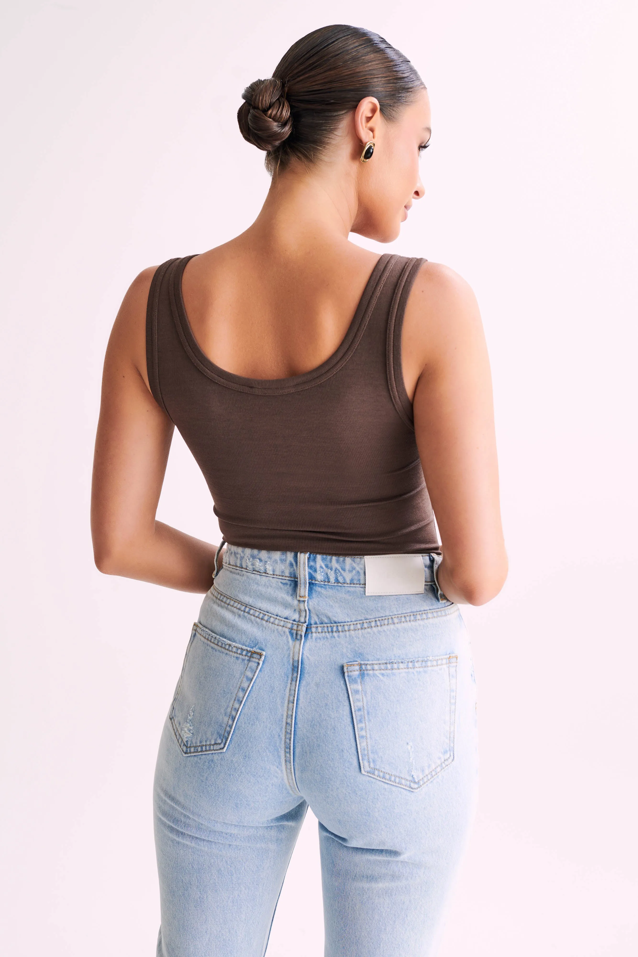 Chandler Modal Tank Top - Chocolate sold by Meshki product image thumbnail 2