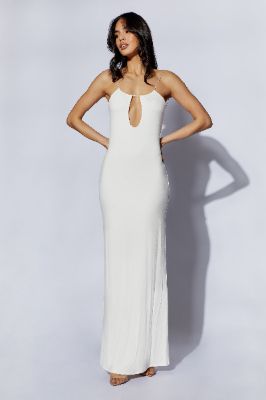 Kirsty Strappy Circle Cutout Maxi Dress- White sold by Meshki