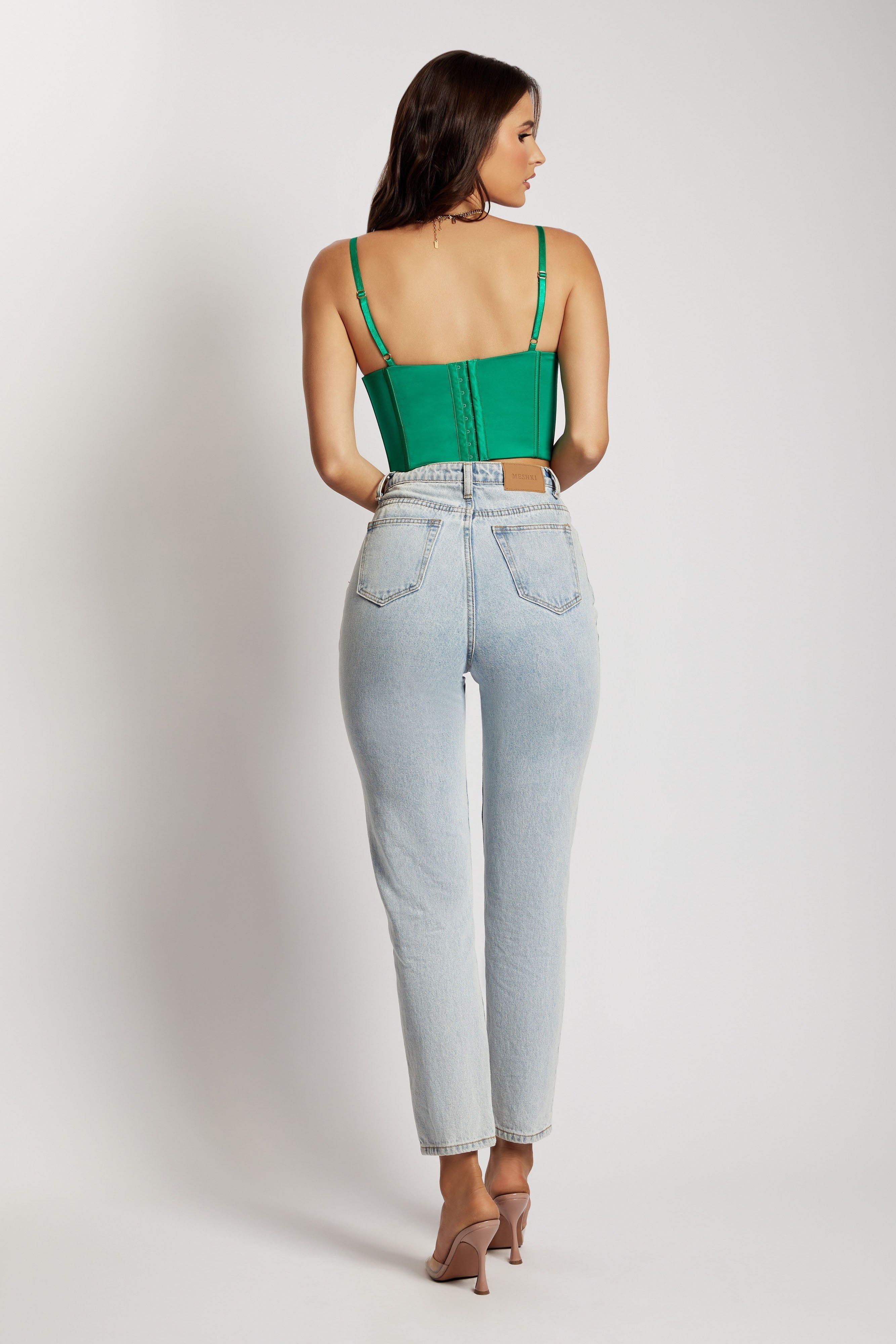 Lake Lace Cami Crop Top - Green sold by Meshki product image thumbnail 4