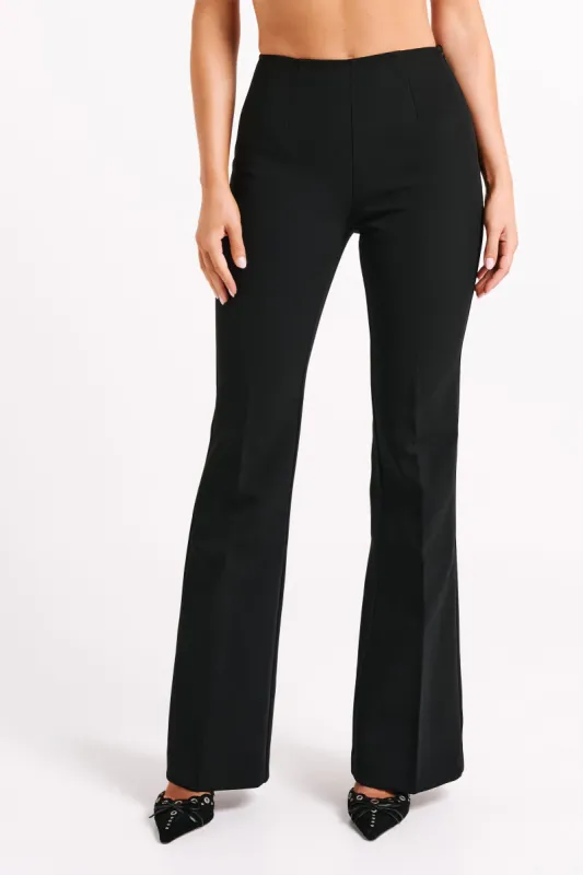 Loretta Fit & Flare Tailored Pant - Black sold by Meshki