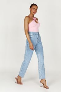 Adeline Rose Halter Top - Baby Pink sold by Meshki