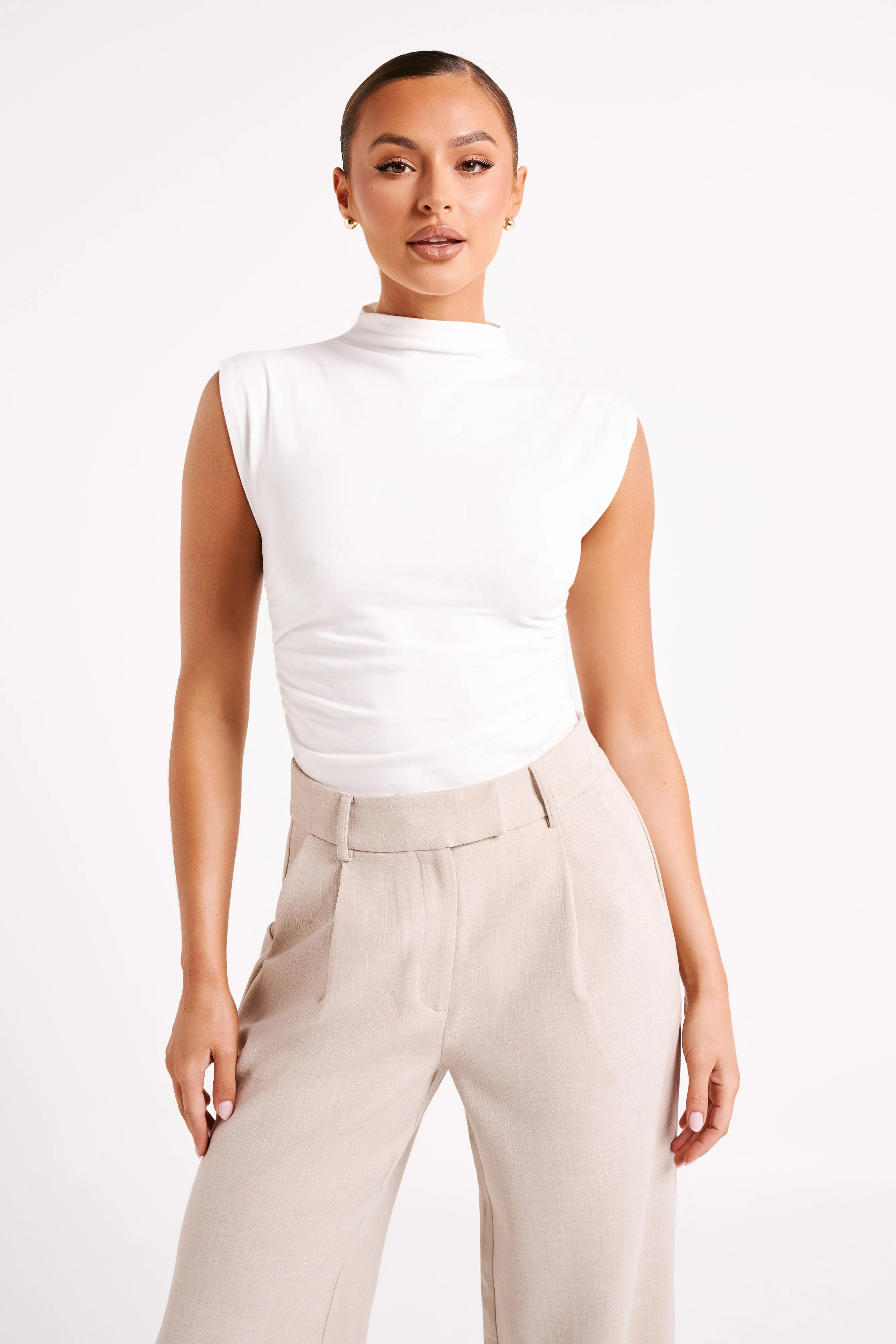 Kimber High Neck Sleeveless Top - White sold by Meshki product image thumbnail 4