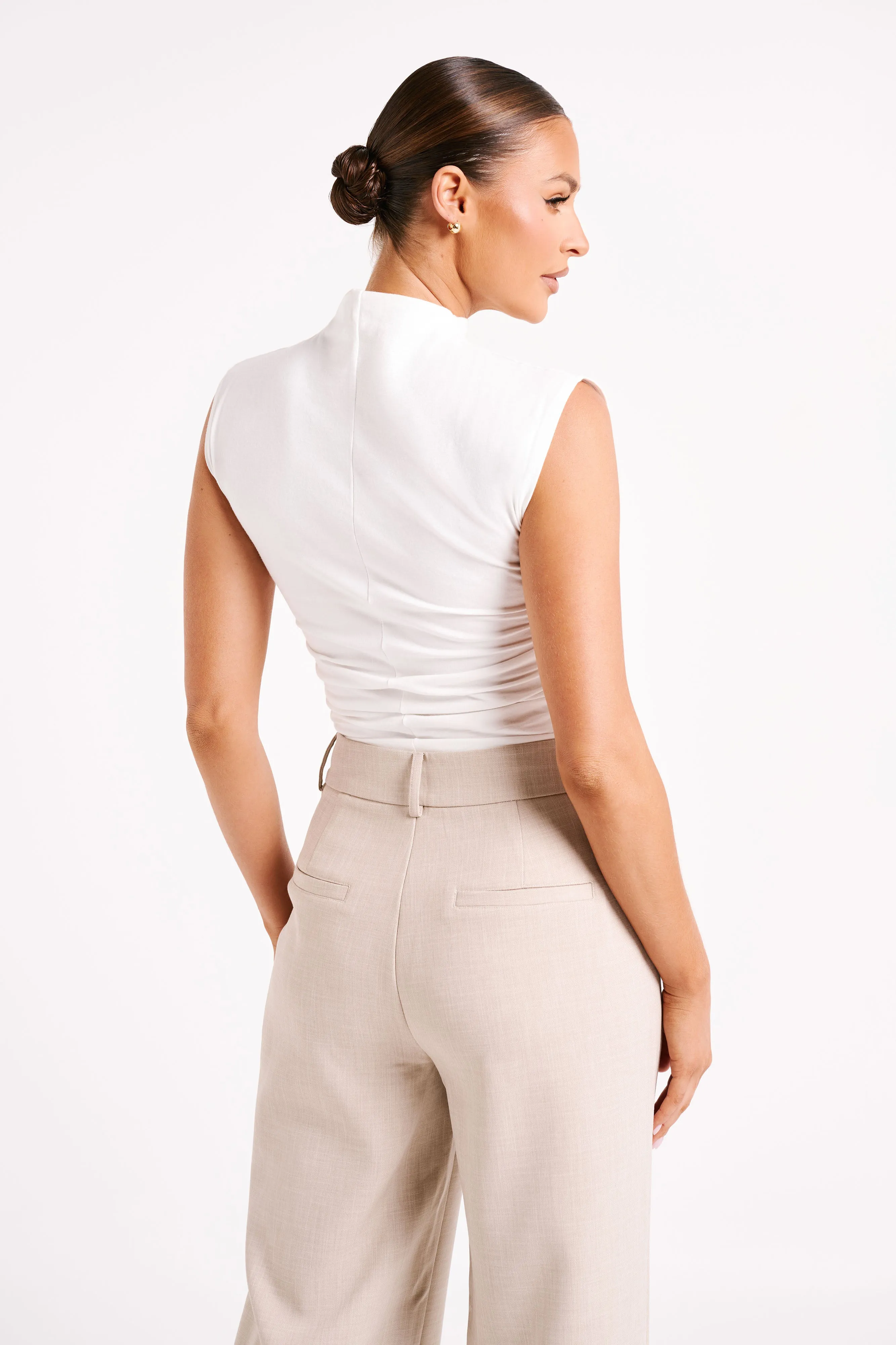 Kimber High Neck Sleeveless Top - White sold by Meshki product image thumbnail 3