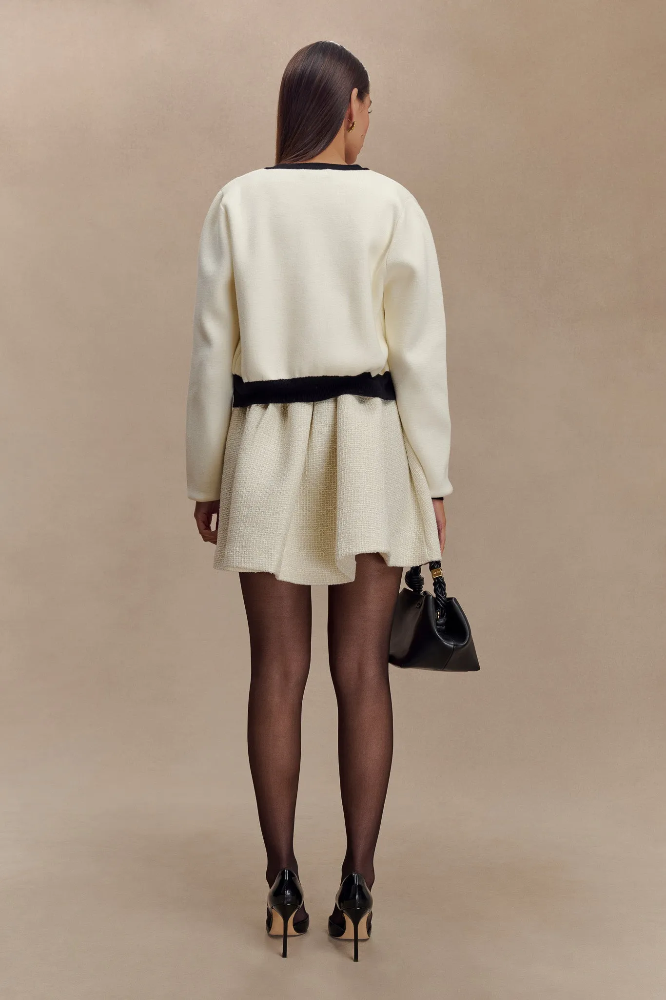 Tabitha Contrast Knit Cardigan - Ivory sold by Meshki product image thumbnail 2