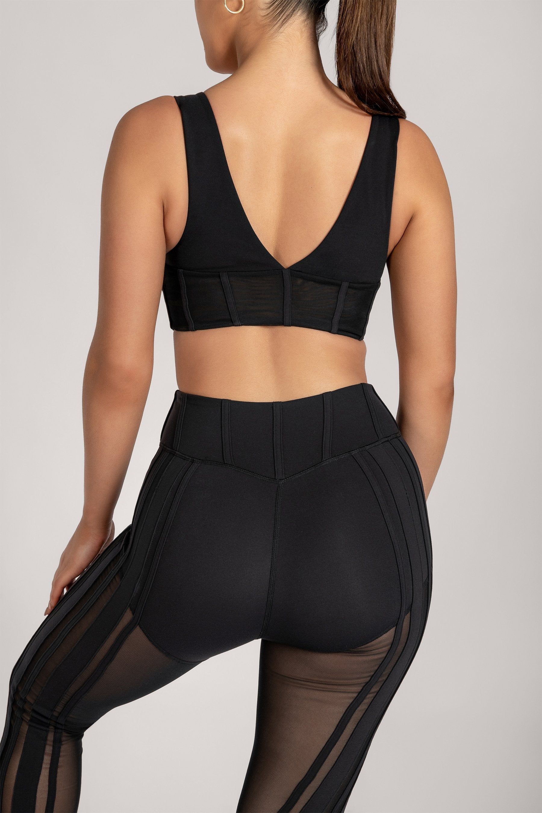 Dion Mesh Pannelled Leggings - Black sold by Meshki product image thumbnail 3