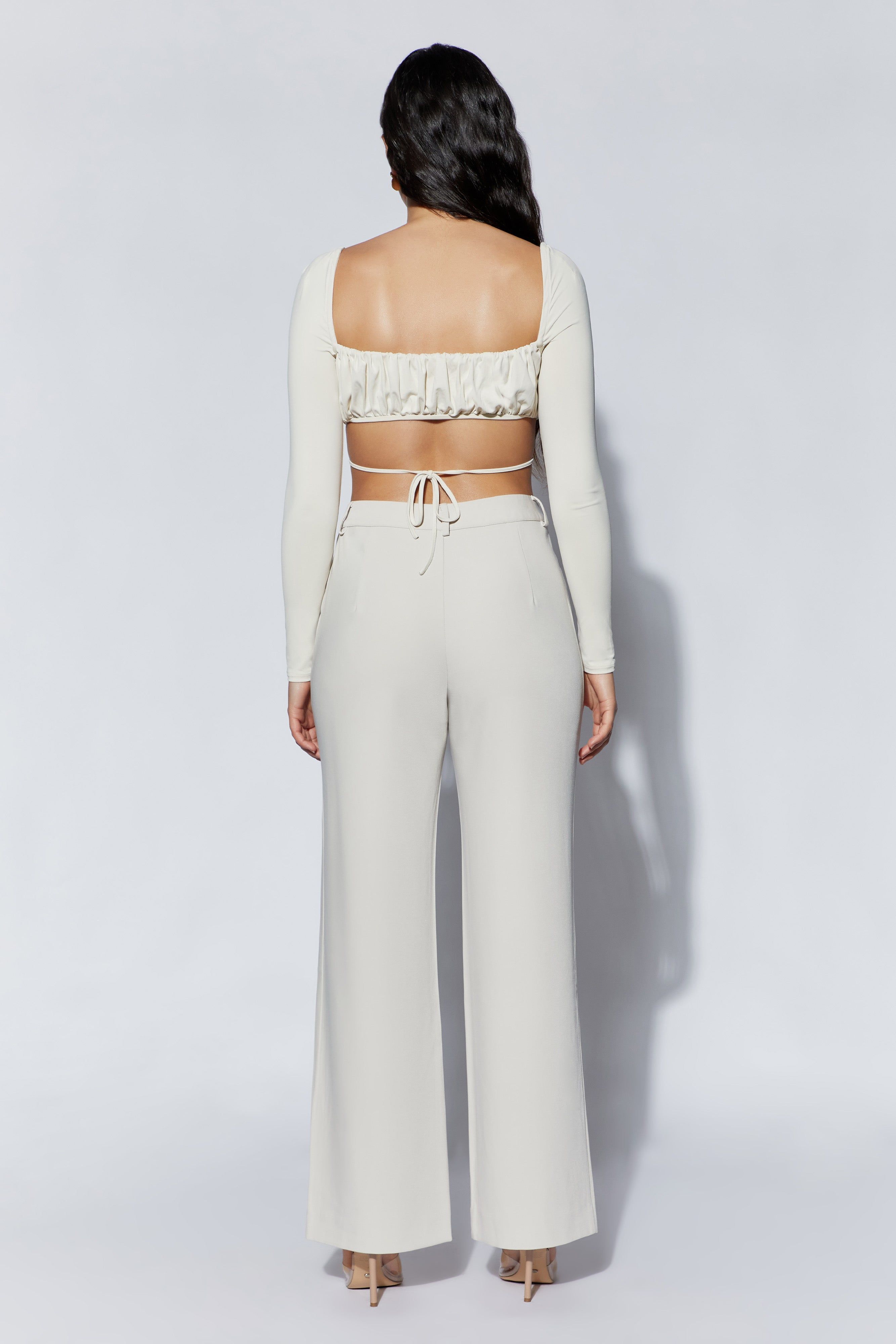 Minu Mid Rise Wide Leg Pant - Wheat sold by Meshki product image thumbnail 3