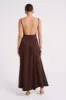 Kamala Low Back Satin Maxi Dress - Dark Chocolate sold by Meshki