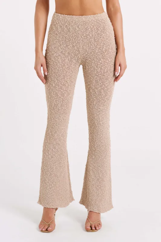 Irma Flared Boucle Pants - Wheat sold by Meshki