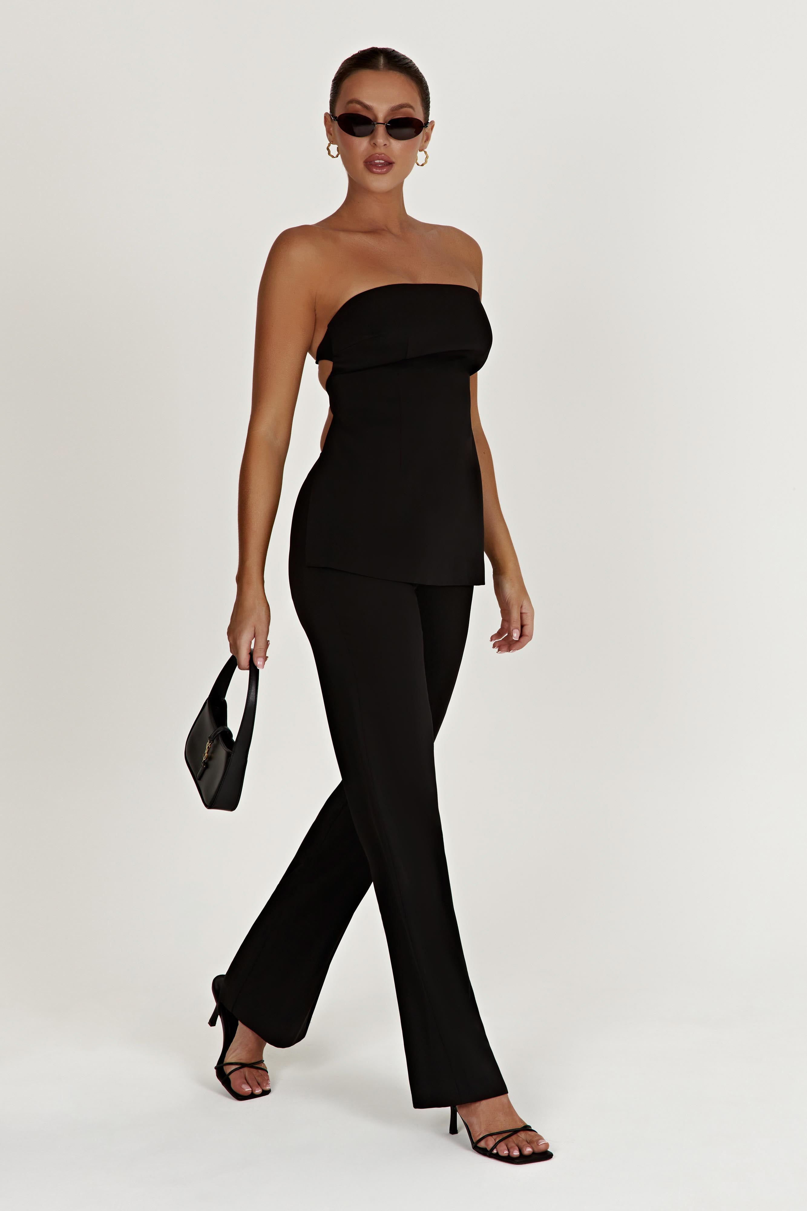 Astrid Strapless Back Tie Top - Black sold by Meshki product image thumbnail 5
