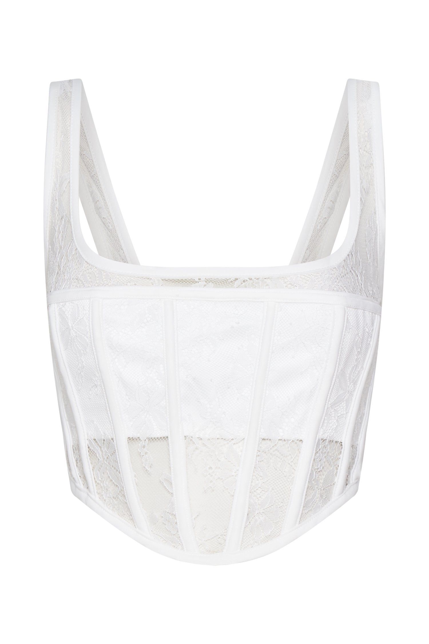 Delaney Lace Corset Bustier - White sold by Meshki product image thumbnail 6