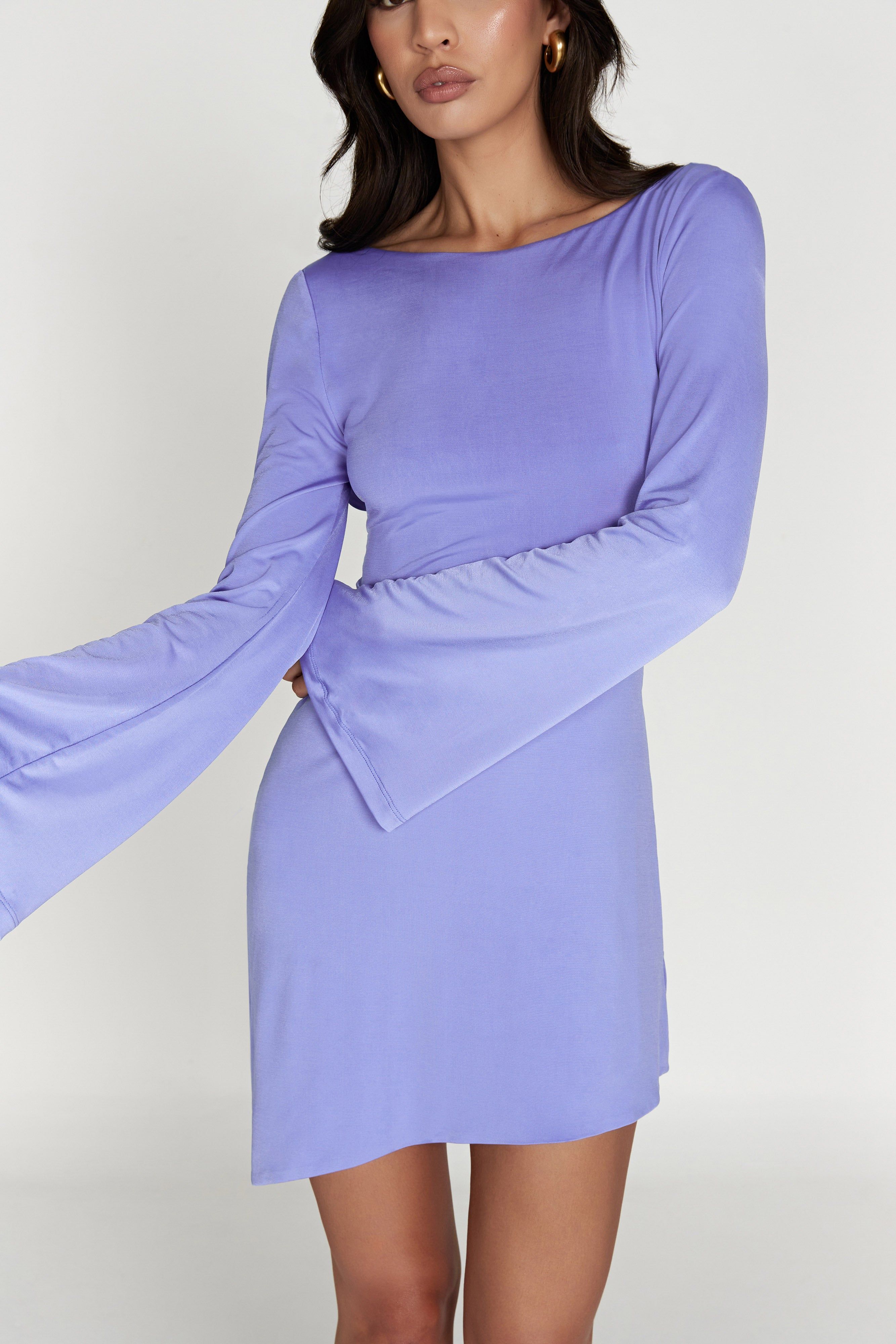 Melina Long Sleeve Mini Dress - Lavender sold by Meshki product image thumbnail 10