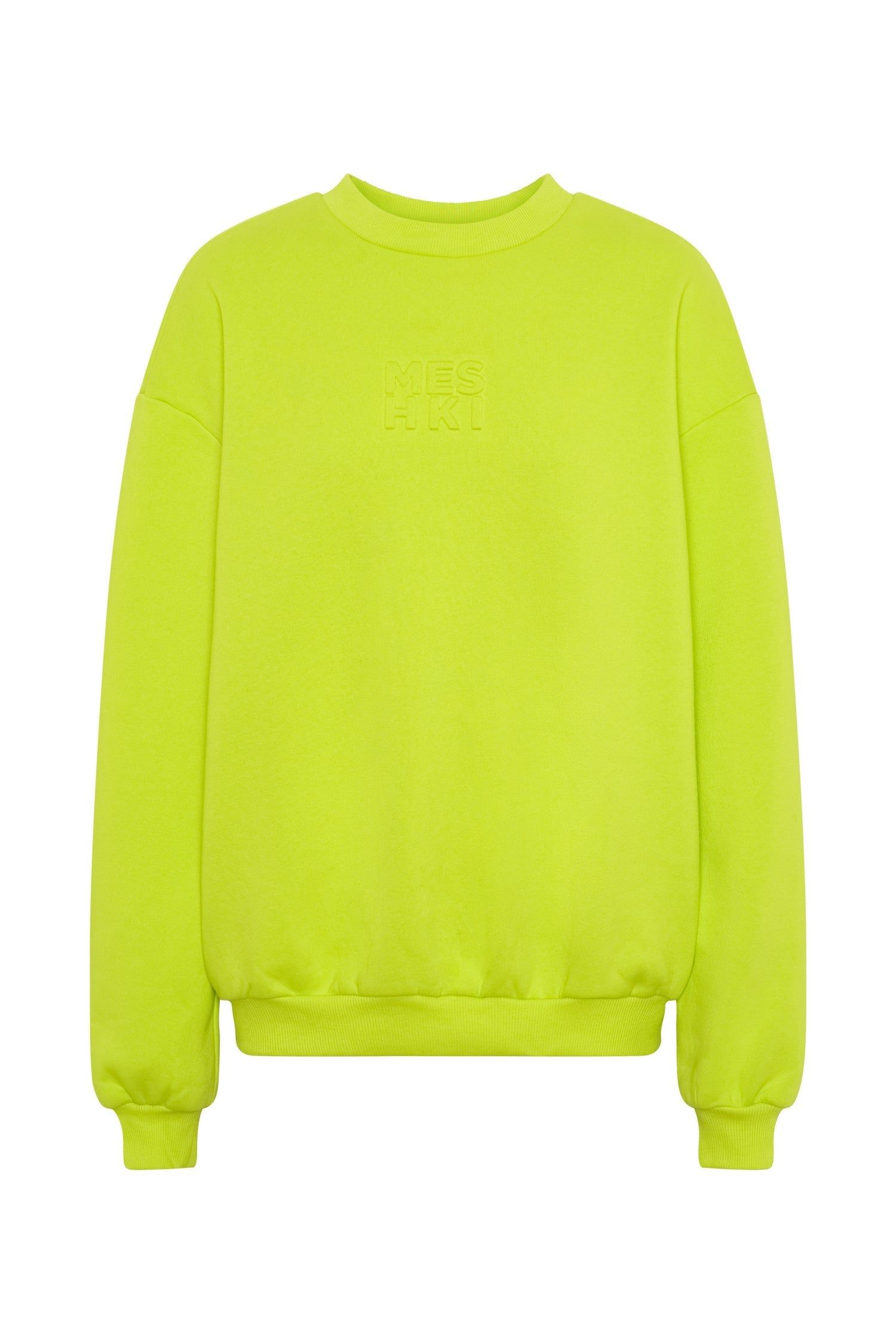 Sutton Embossed Fleeceback Crewneck - Lime Green sold by Meshki product image thumbnail 9