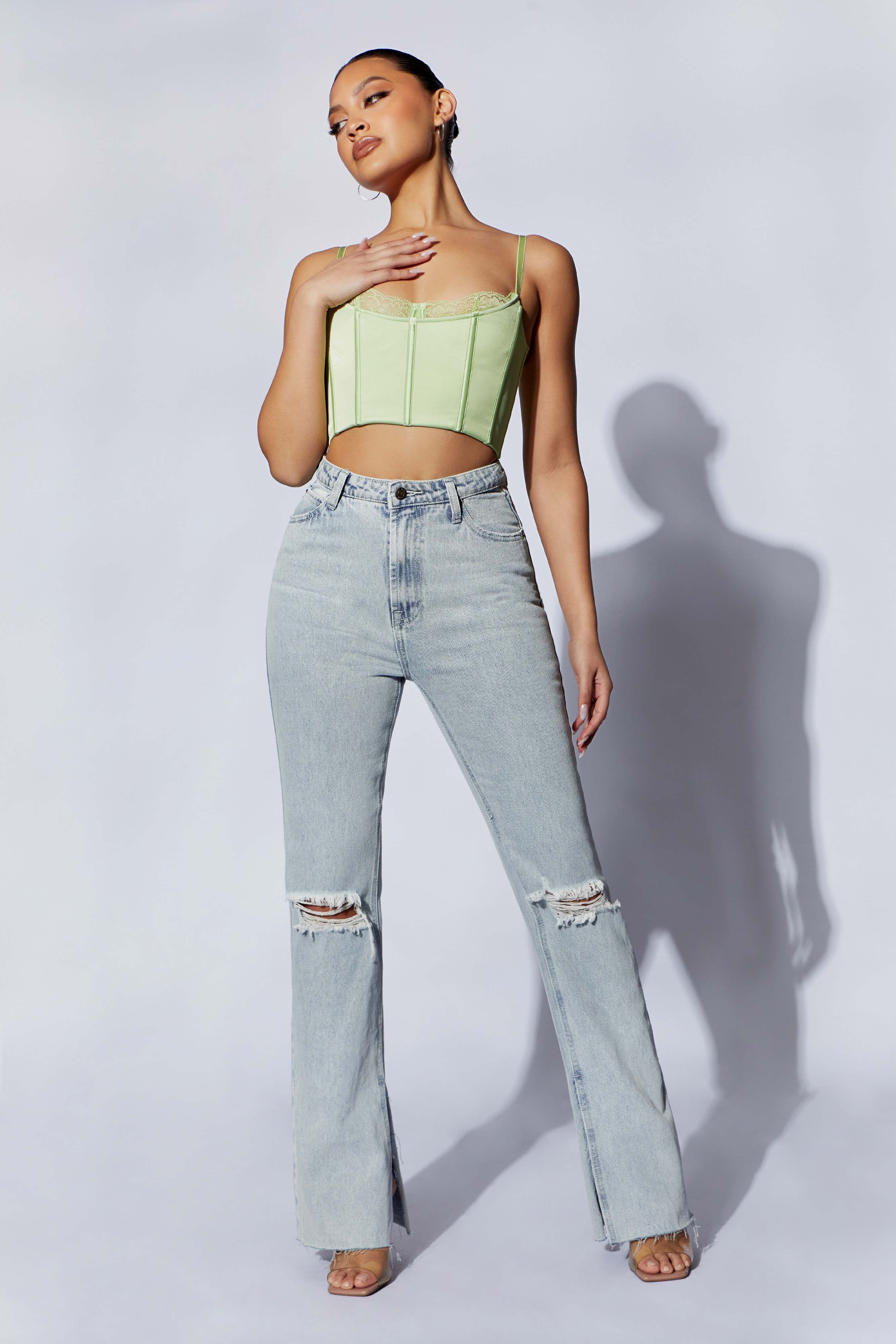 Lake Lace Cami Crop Top - Pistachio Green sold by Meshki product image thumbnail 5