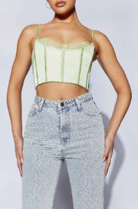 Lake Lace Cami Crop Top - Pistachio Green sold by Meshki