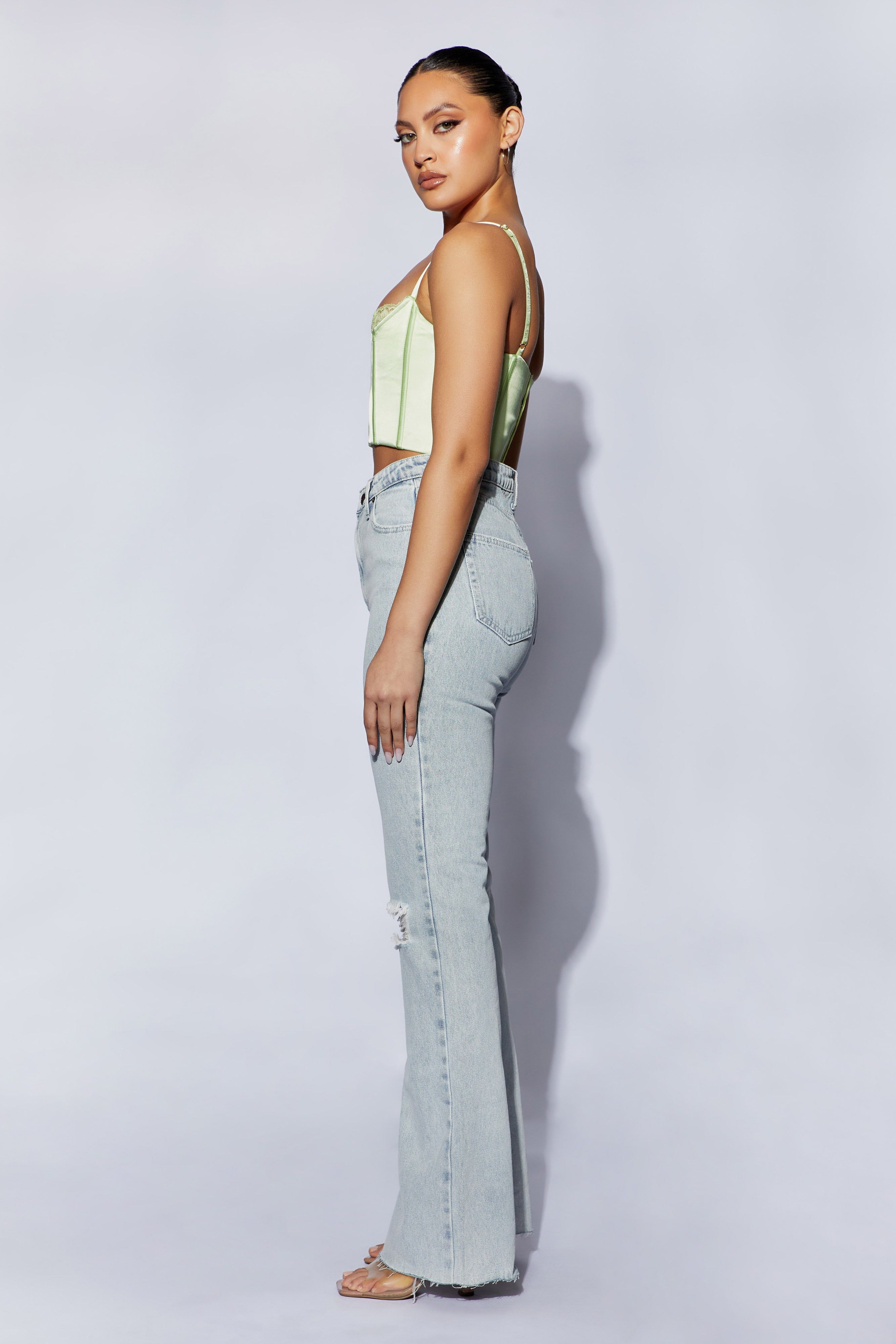 Lake Lace Cami Crop Top - Pistachio Green sold by Meshki product image thumbnail 6