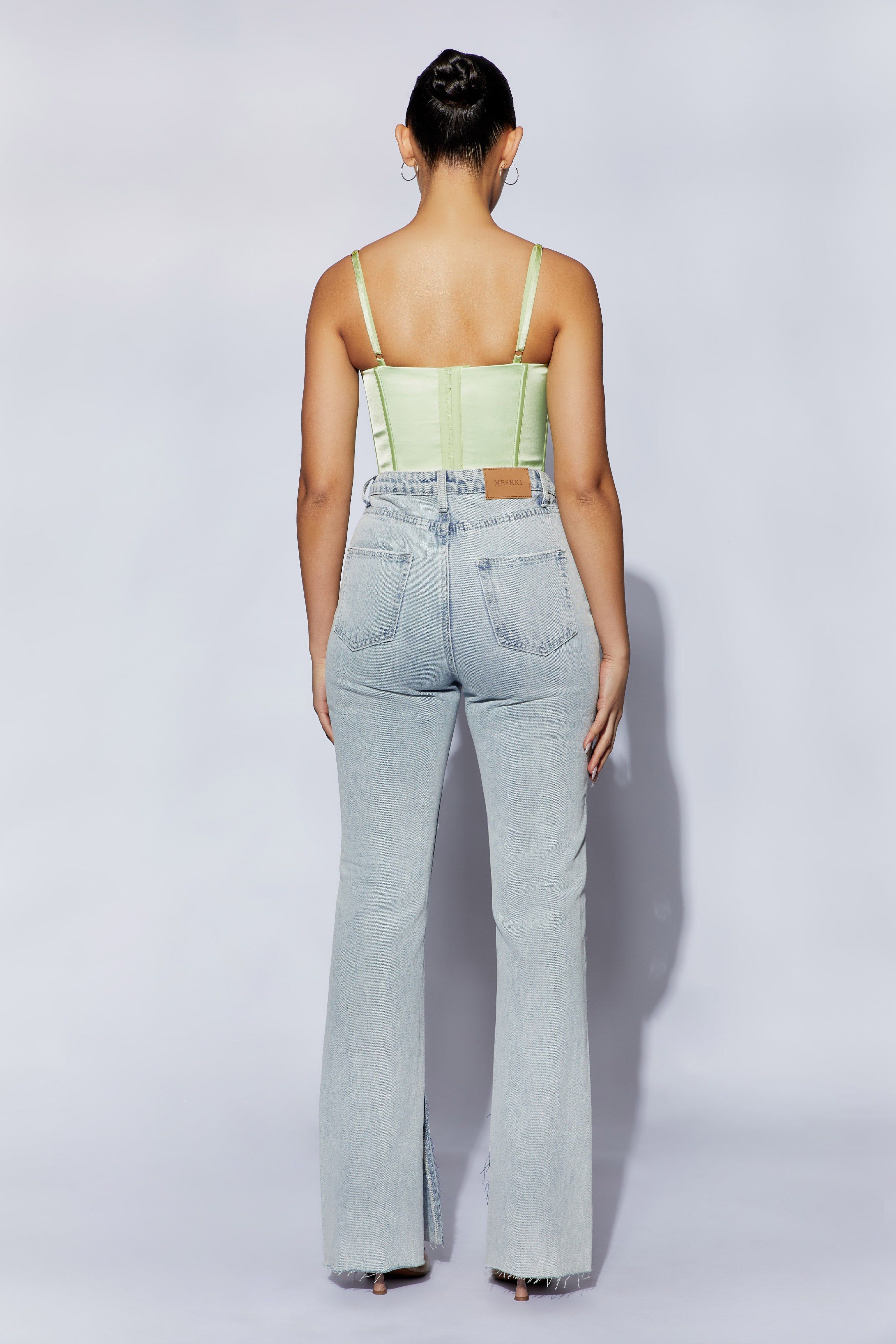 Lake Lace Cami Crop Top - Pistachio Green sold by Meshki product image thumbnail 4