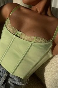 Lake Lace Cami Crop Top - Pistachio Green sold by Meshki