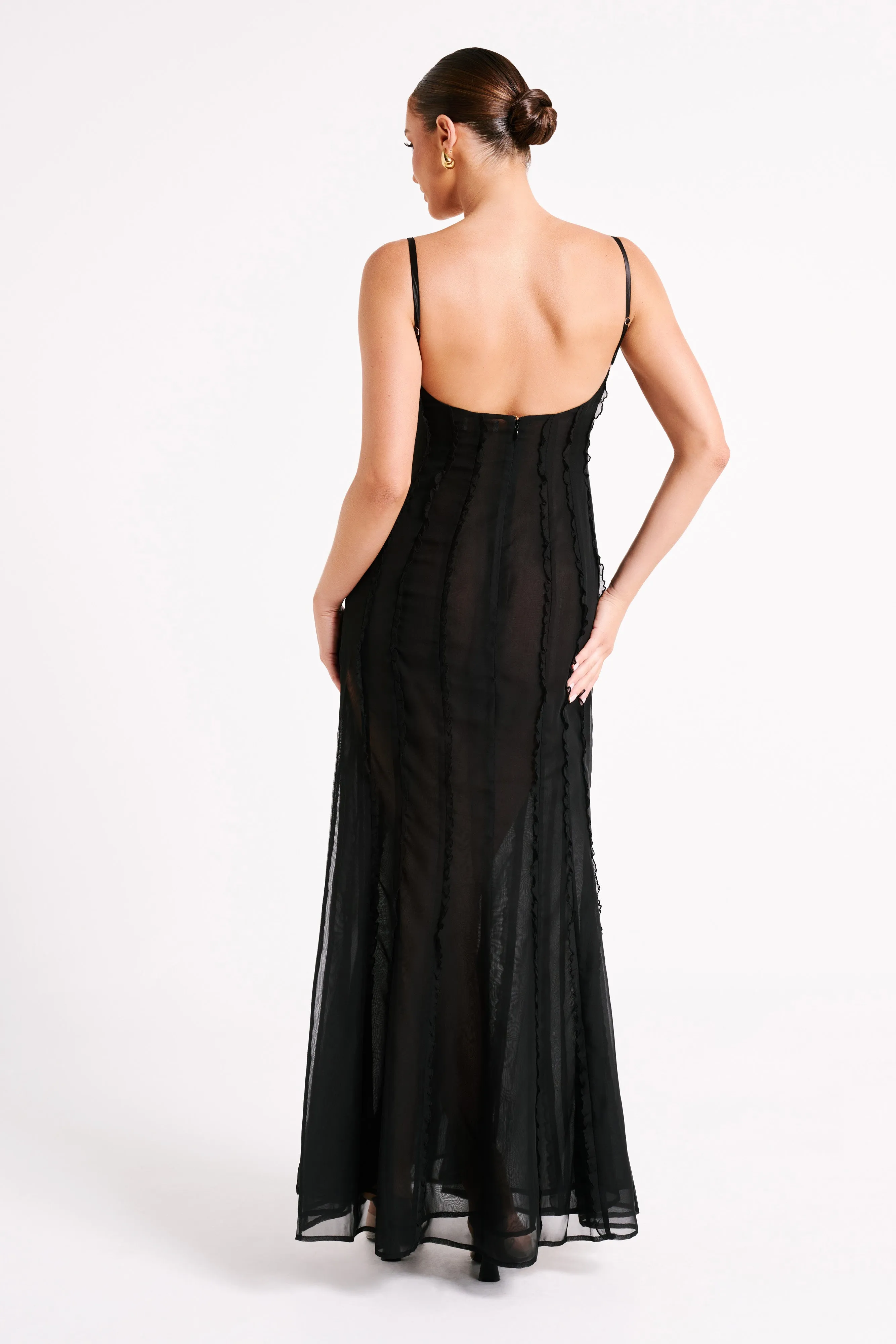 Jacinta Chiffon Maxi Dress - Black sold by Meshki product image thumbnail 4