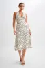 Marguerite Satin Halter Midi Dress - Polkadot sold by Meshki
