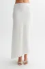 Bea Asymmetrical Slinky Maxi Skirt - White sold by Meshki