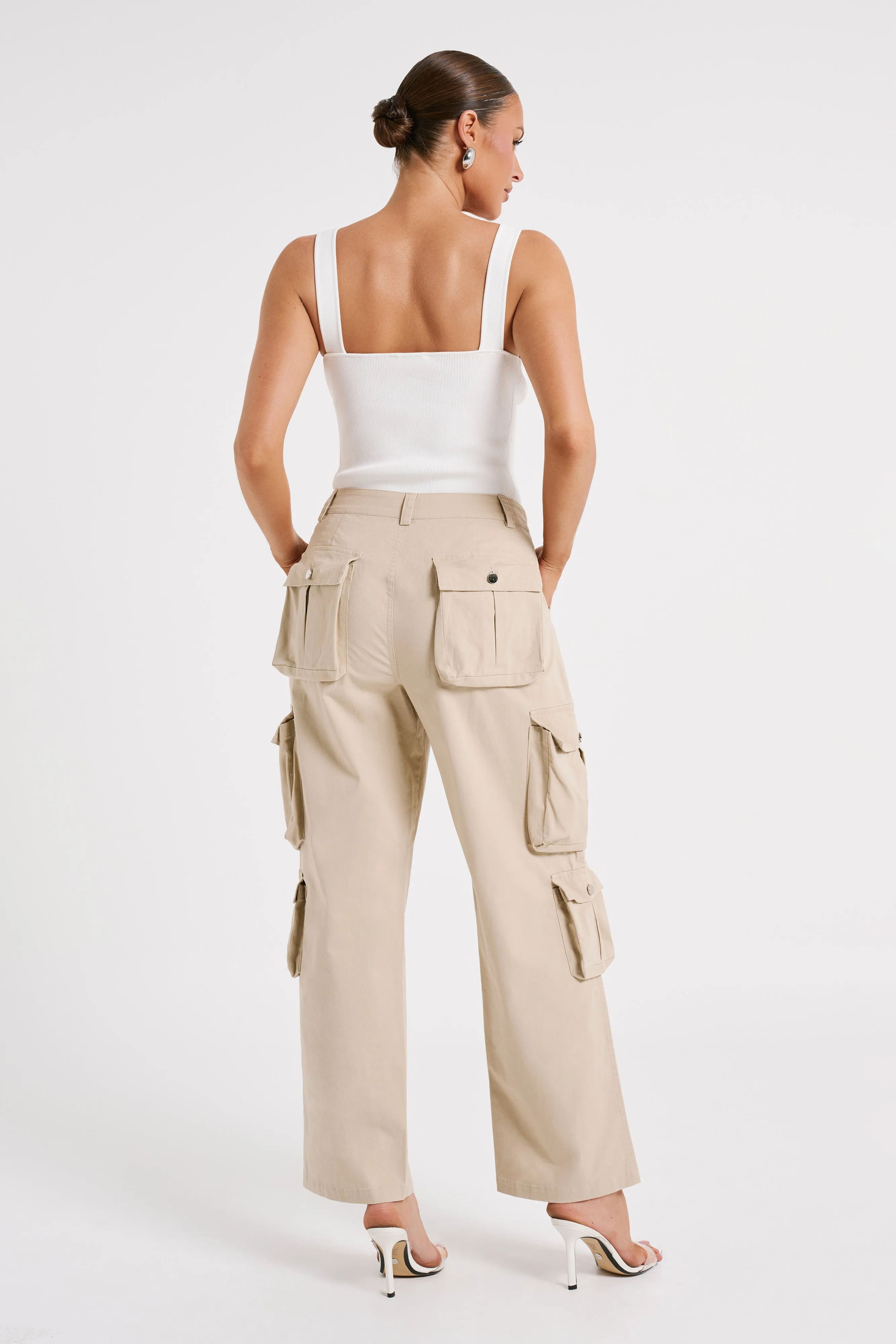 Clea Cargo Pant - Stone sold by Meshki product image thumbnail 5