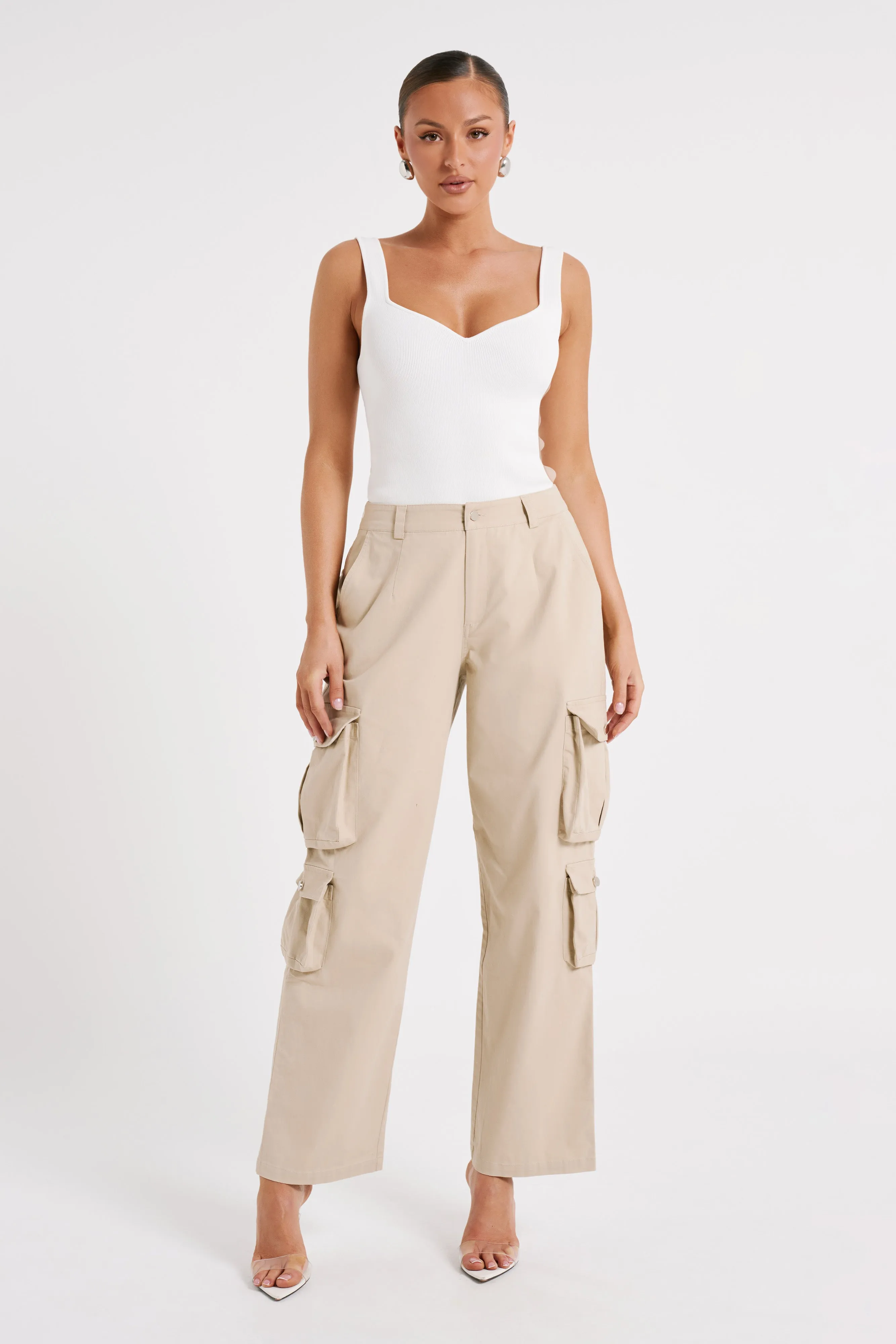 Clea Cargo Pant - Stone sold by Meshki product image thumbnail 4