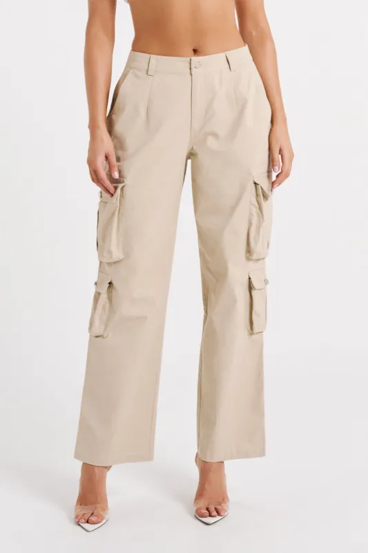 Clea Cargo Pant - Stone sold by Meshki
