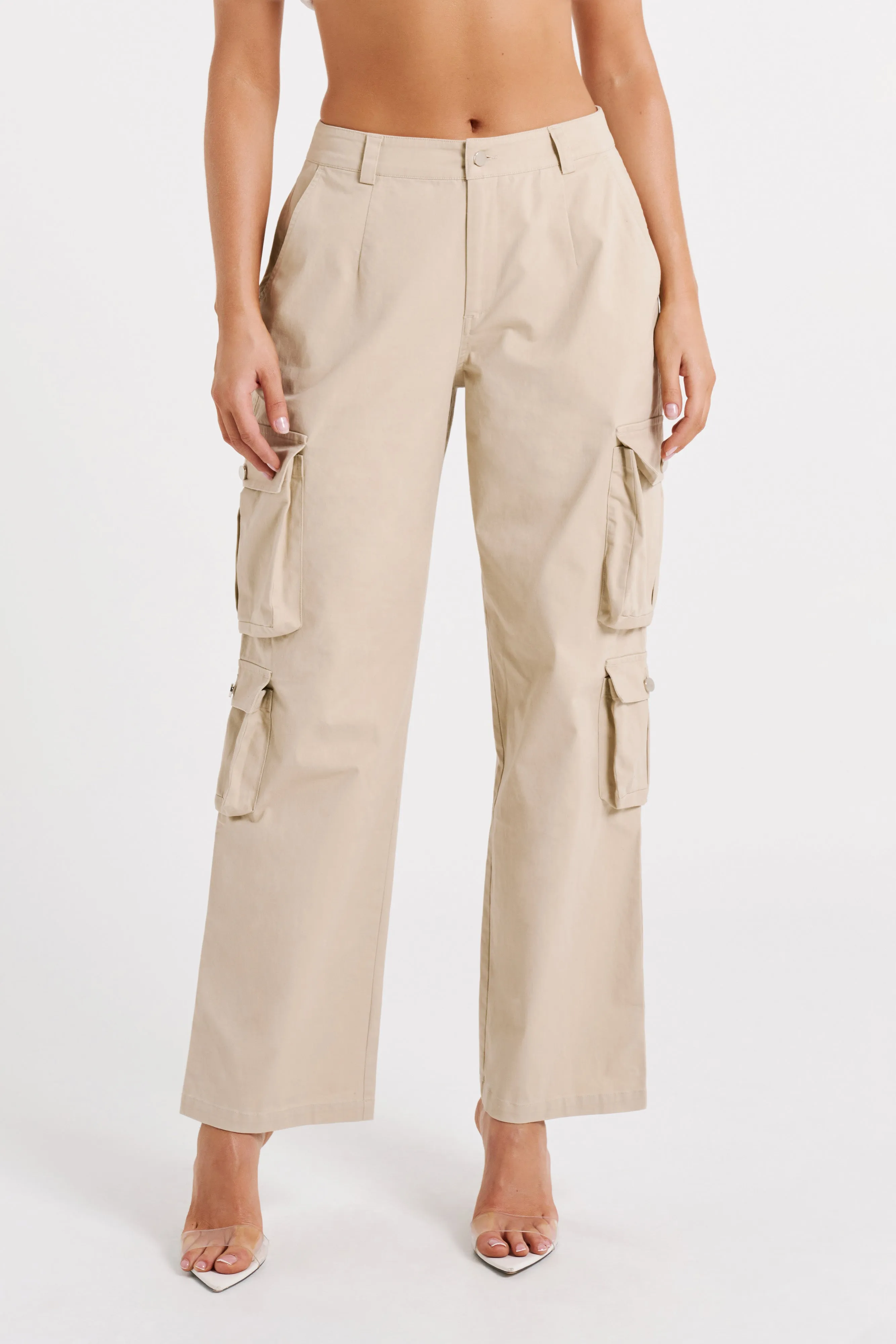 Clea Cargo Pant - Stone sold by Meshki