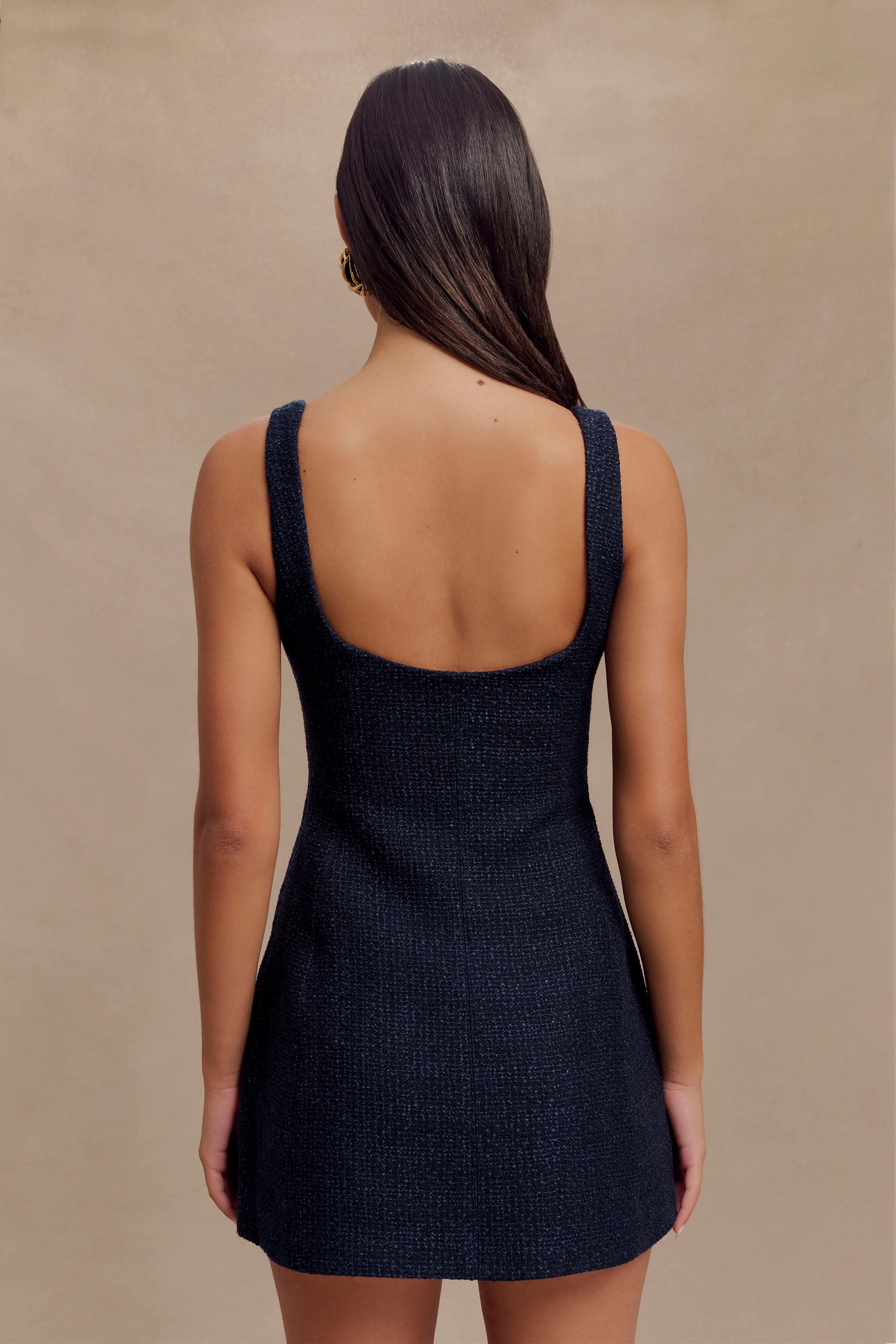 Beth Boucle Mini Dress - Navy sold by Meshki product image thumbnail 2