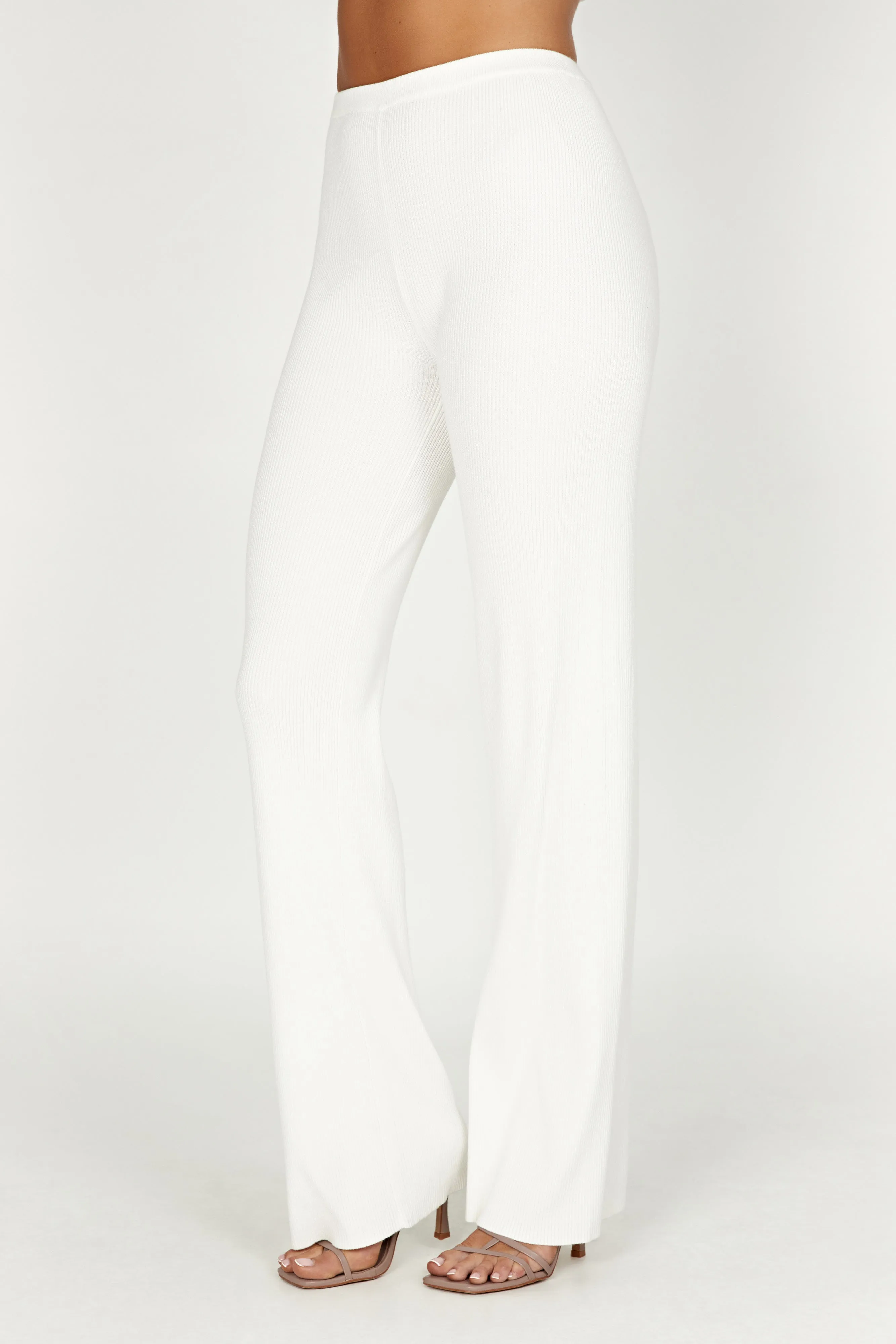Linnie Straight Leg Knit Pant - White sold by Meshki product image thumbnail 4